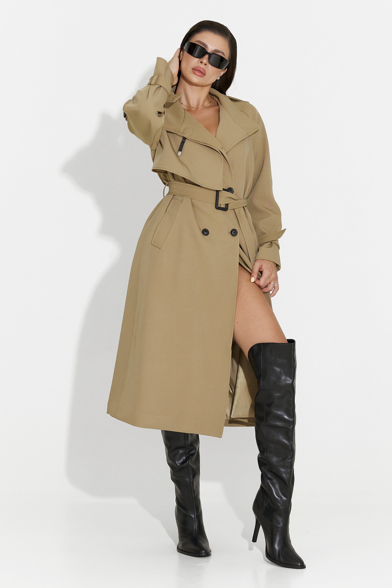 Long brown women's coat Misena Bogas