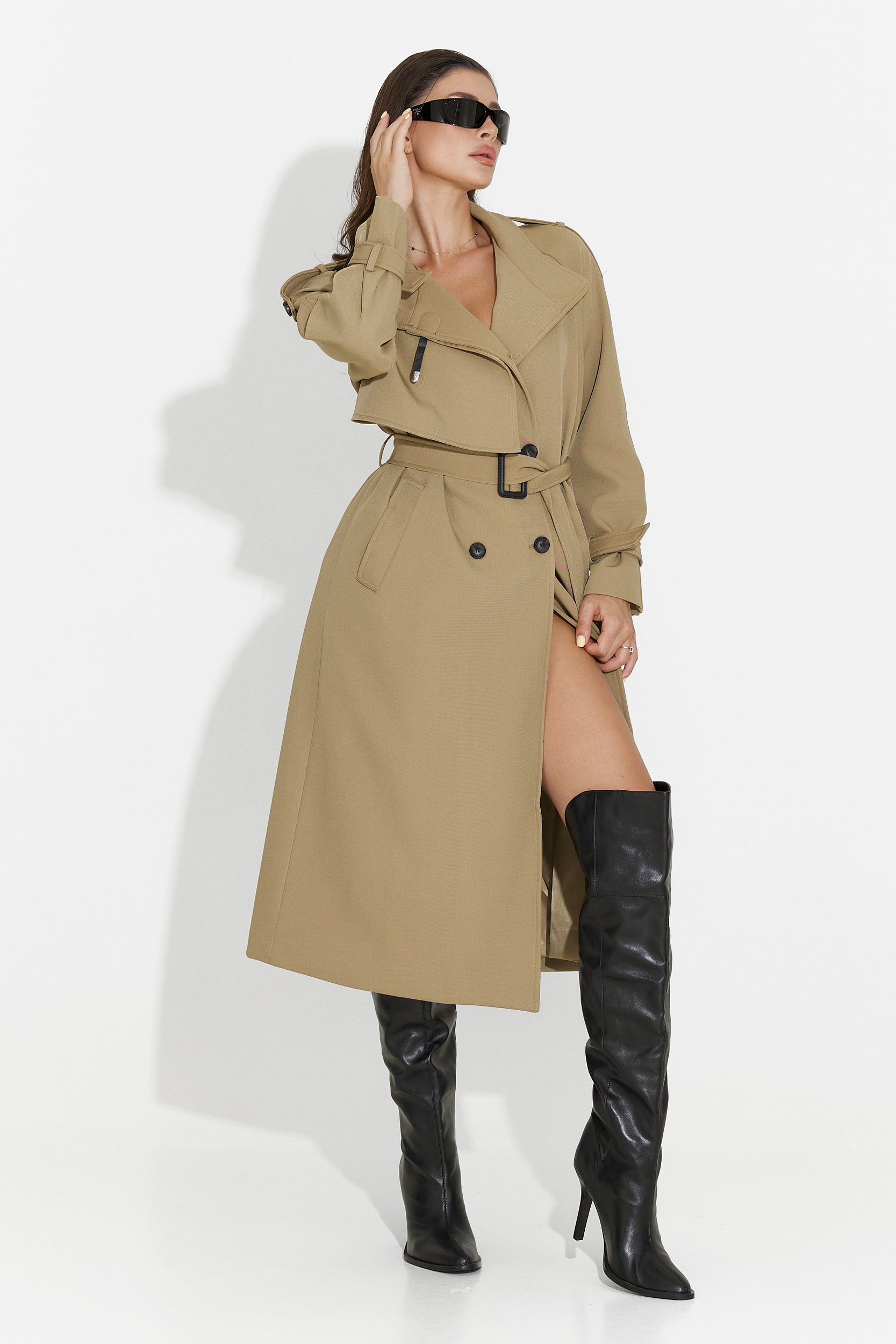 Long brown women's coat Misena Bogas