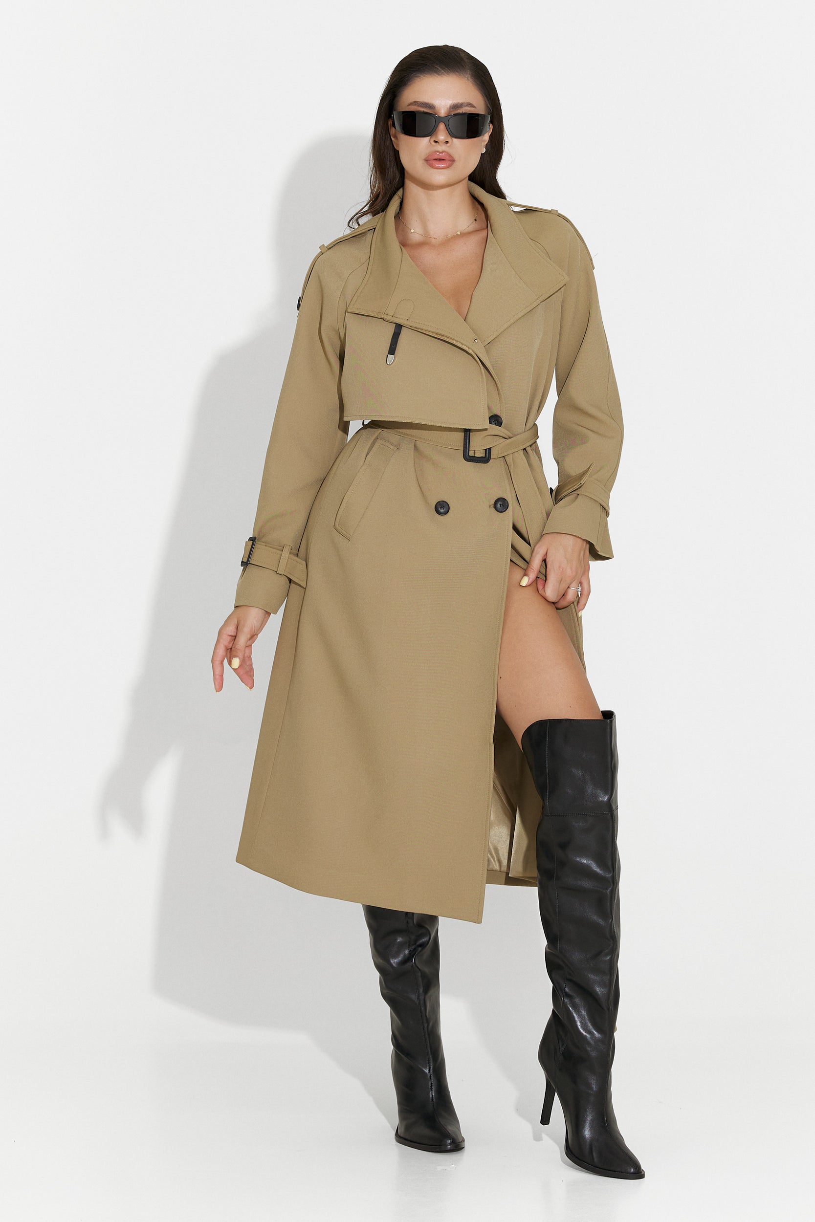 Long brown women's coat Misena Bogas