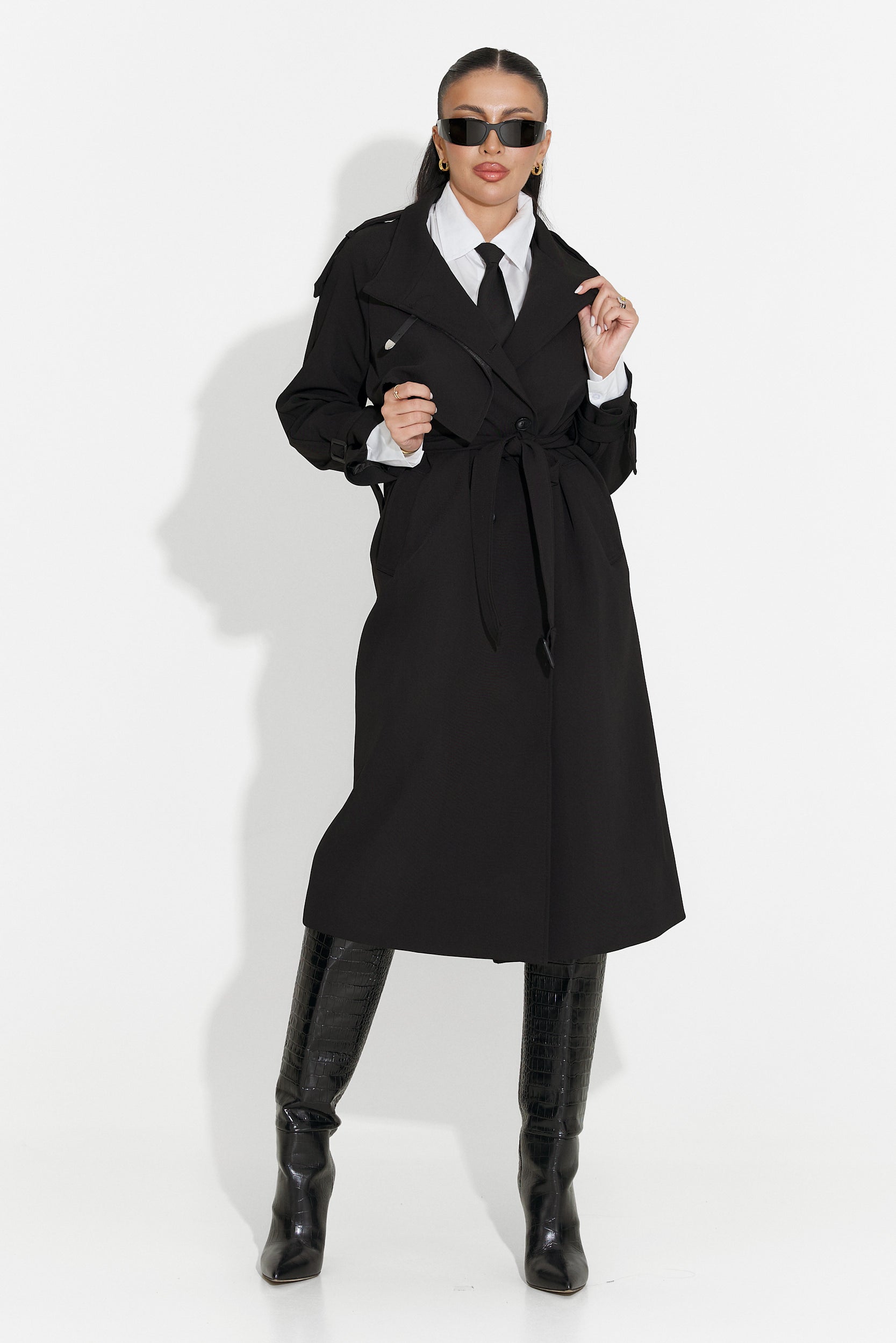 Long black women's coat Misena Bogas
