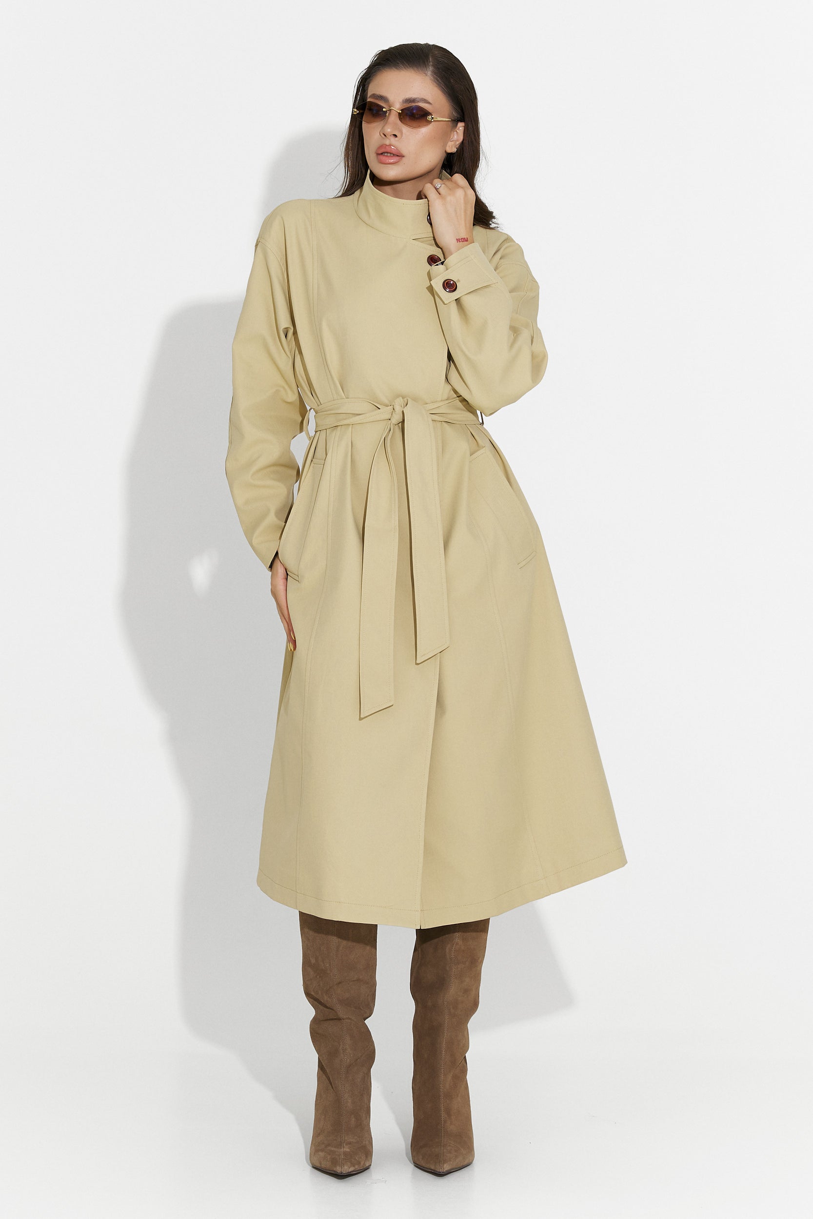 Medium brown women's coat Dakisa Bogas
