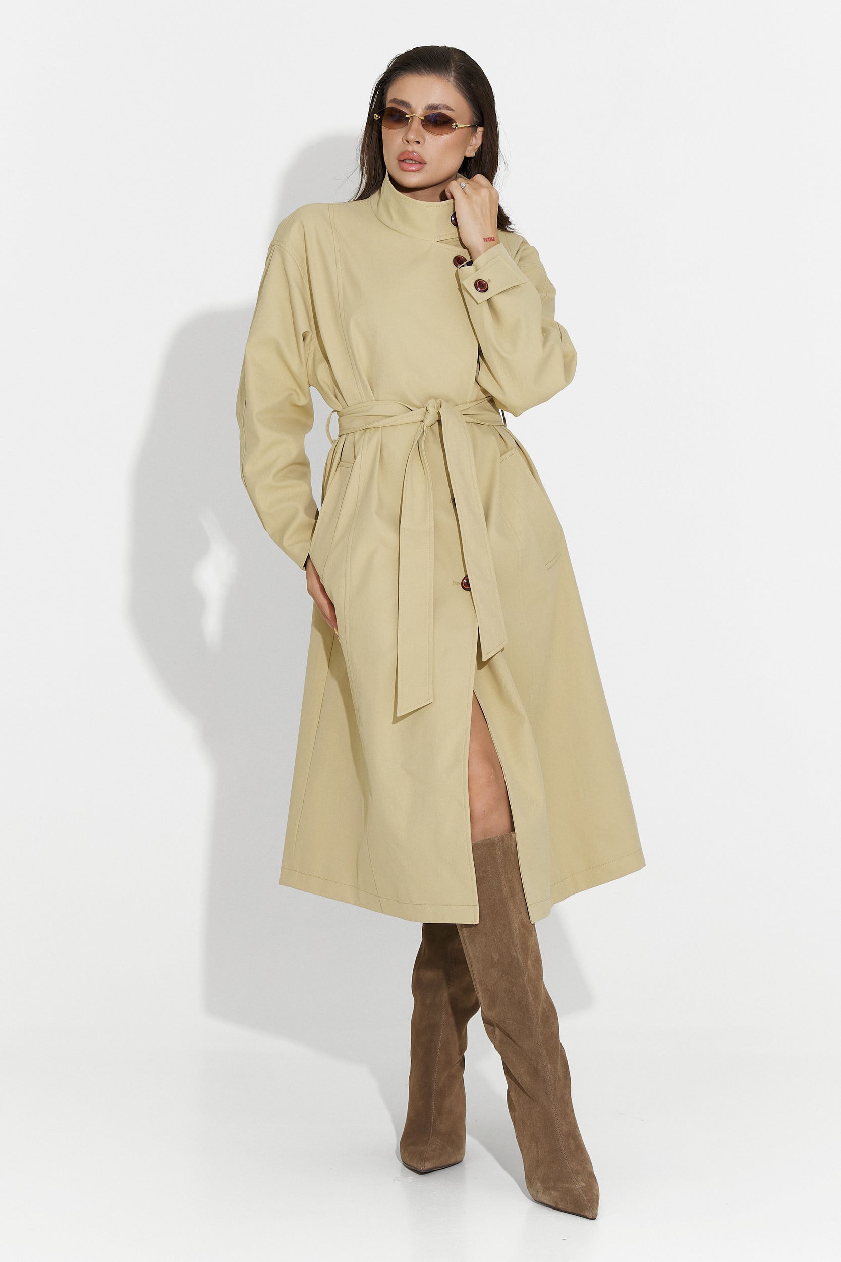 Medium brown women's coat Dakisa Bogas