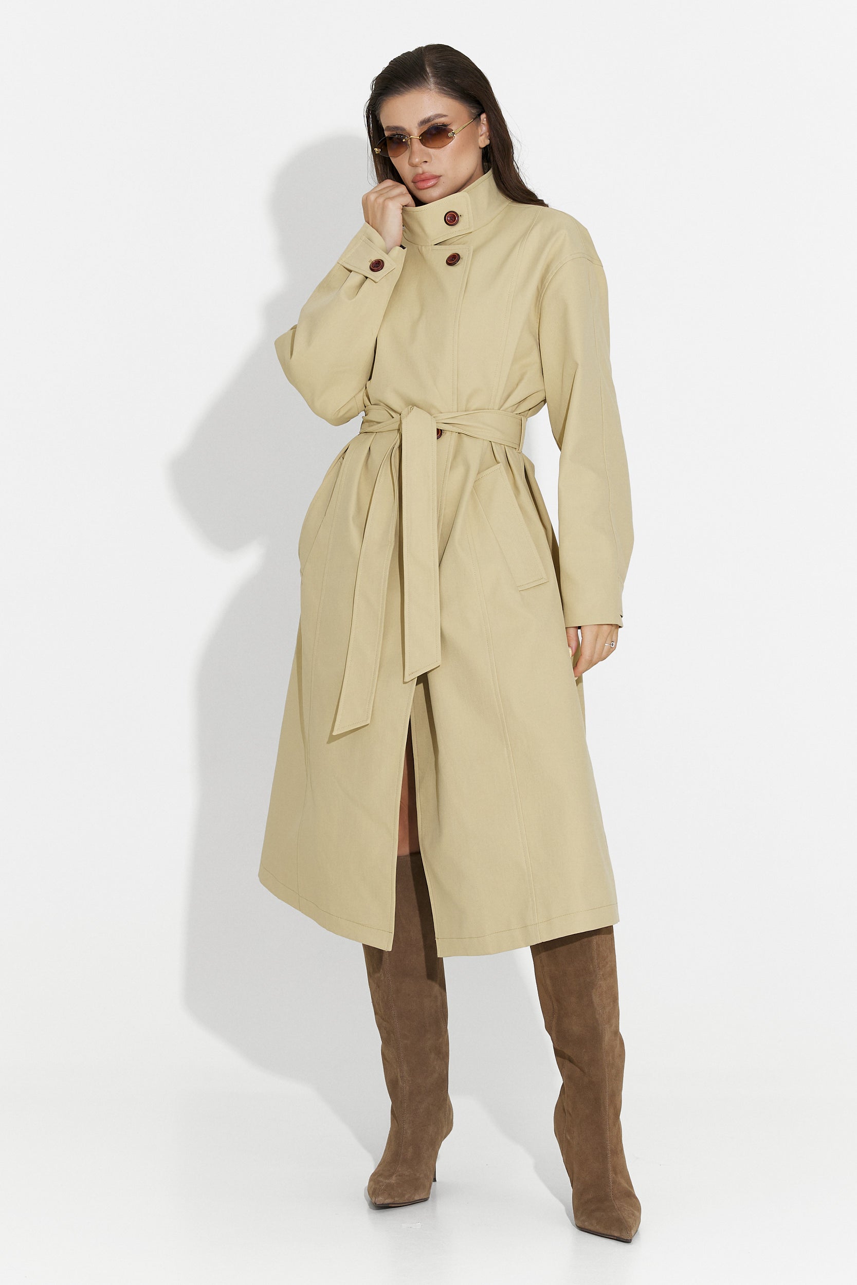 Medium brown women's coat Dakisa Bogas