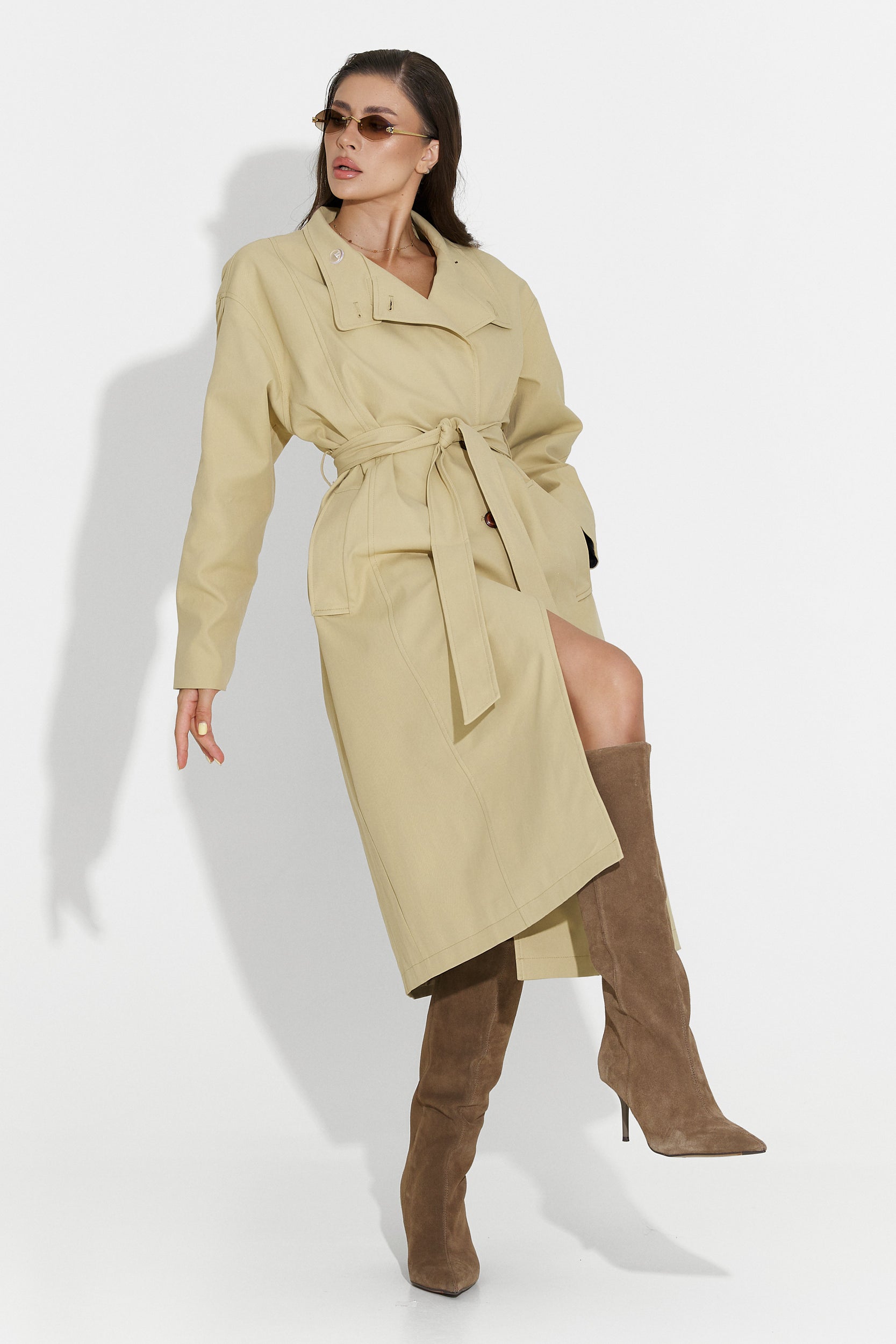 Medium brown women's coat Dakisa Bogas