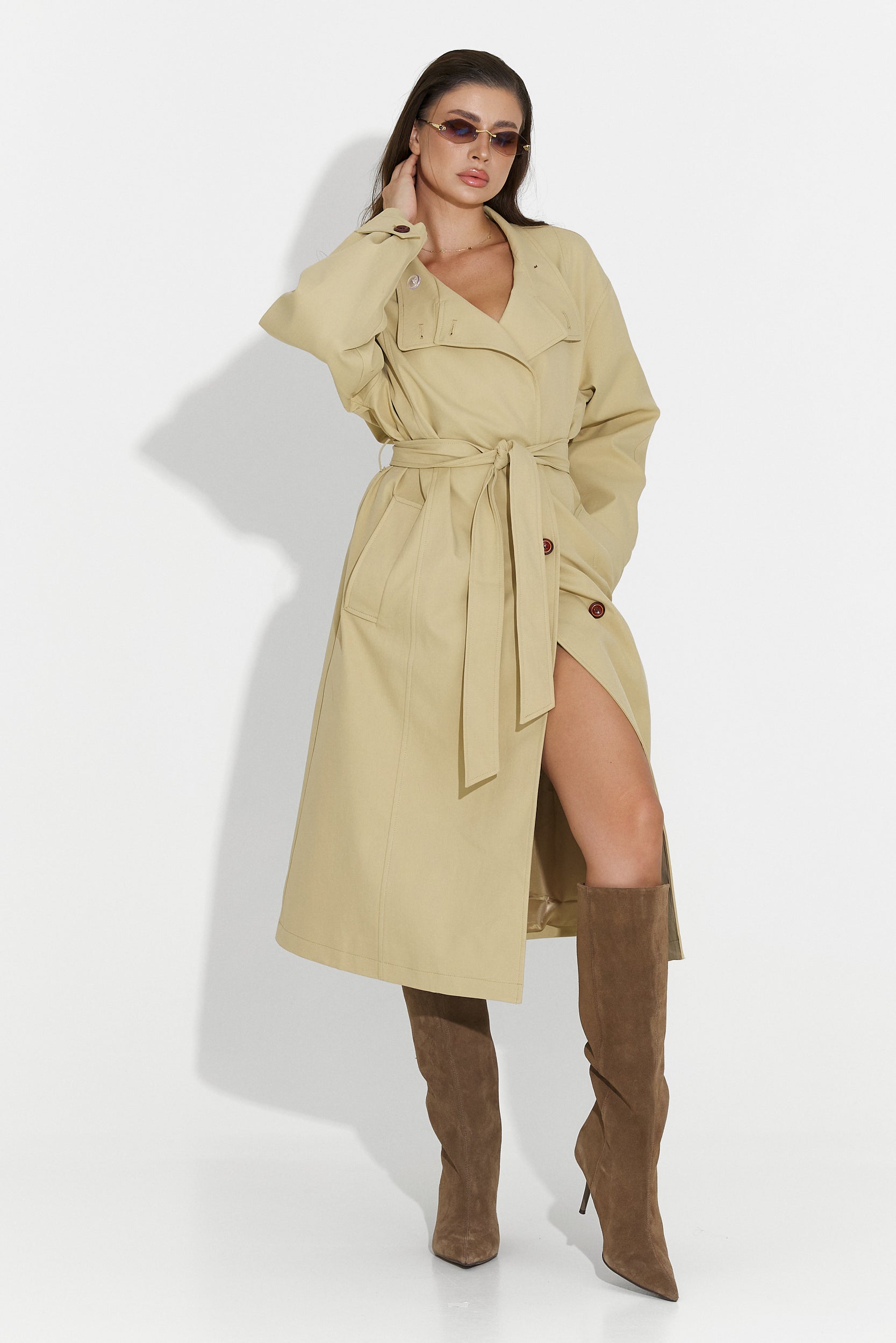 Medium brown women's coat Dakisa Bogas