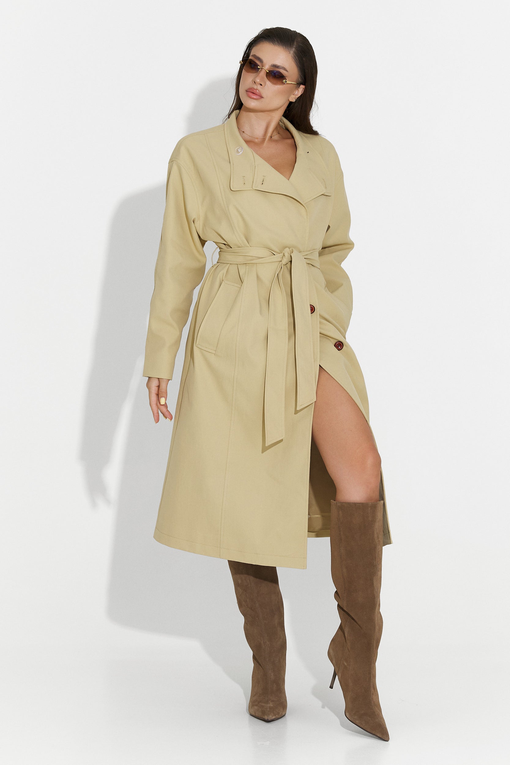 Medium brown women's coat Dakisa Bogas