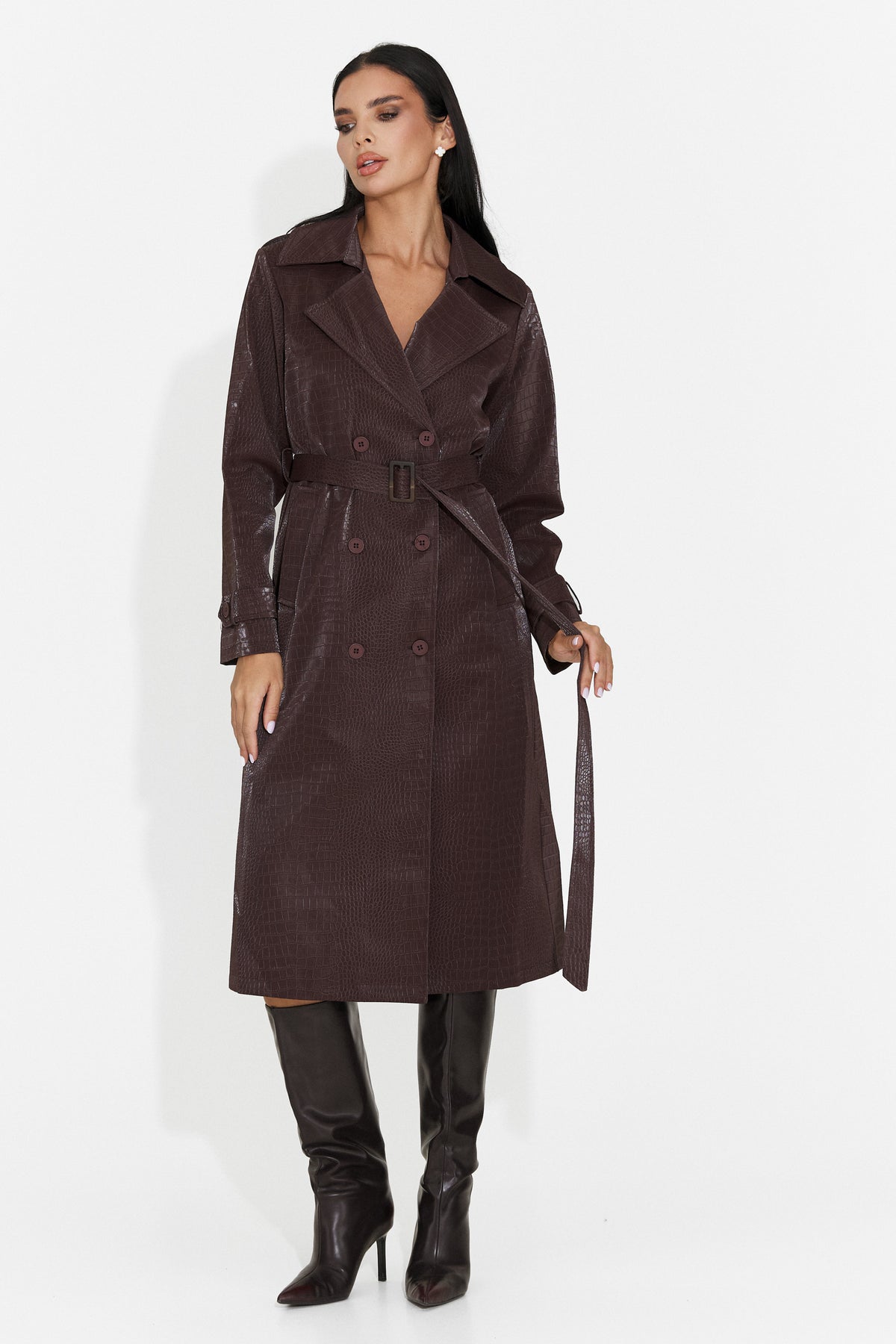 Palton elegant Burgundy Prumeiza Bogas