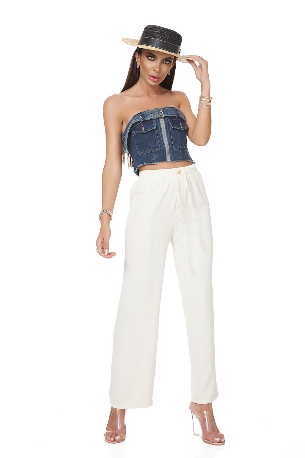 Ladies' casual white Chalciope Bogas trousers
