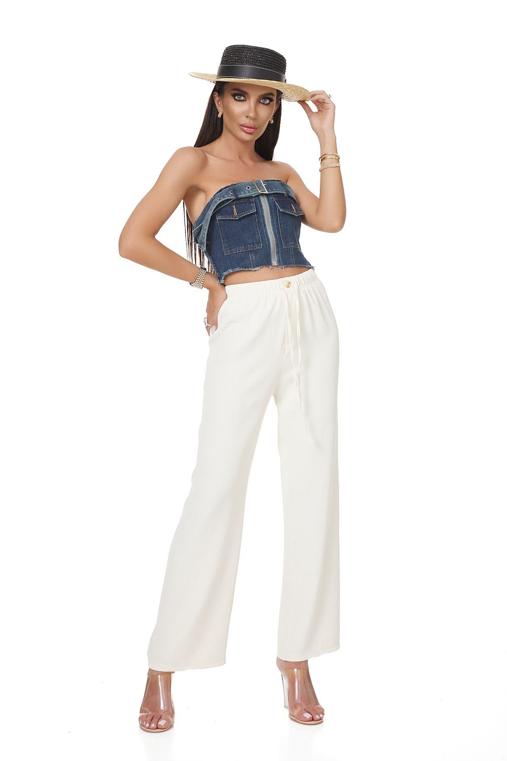 Ladies' casual white Chalciope Bogas trousers