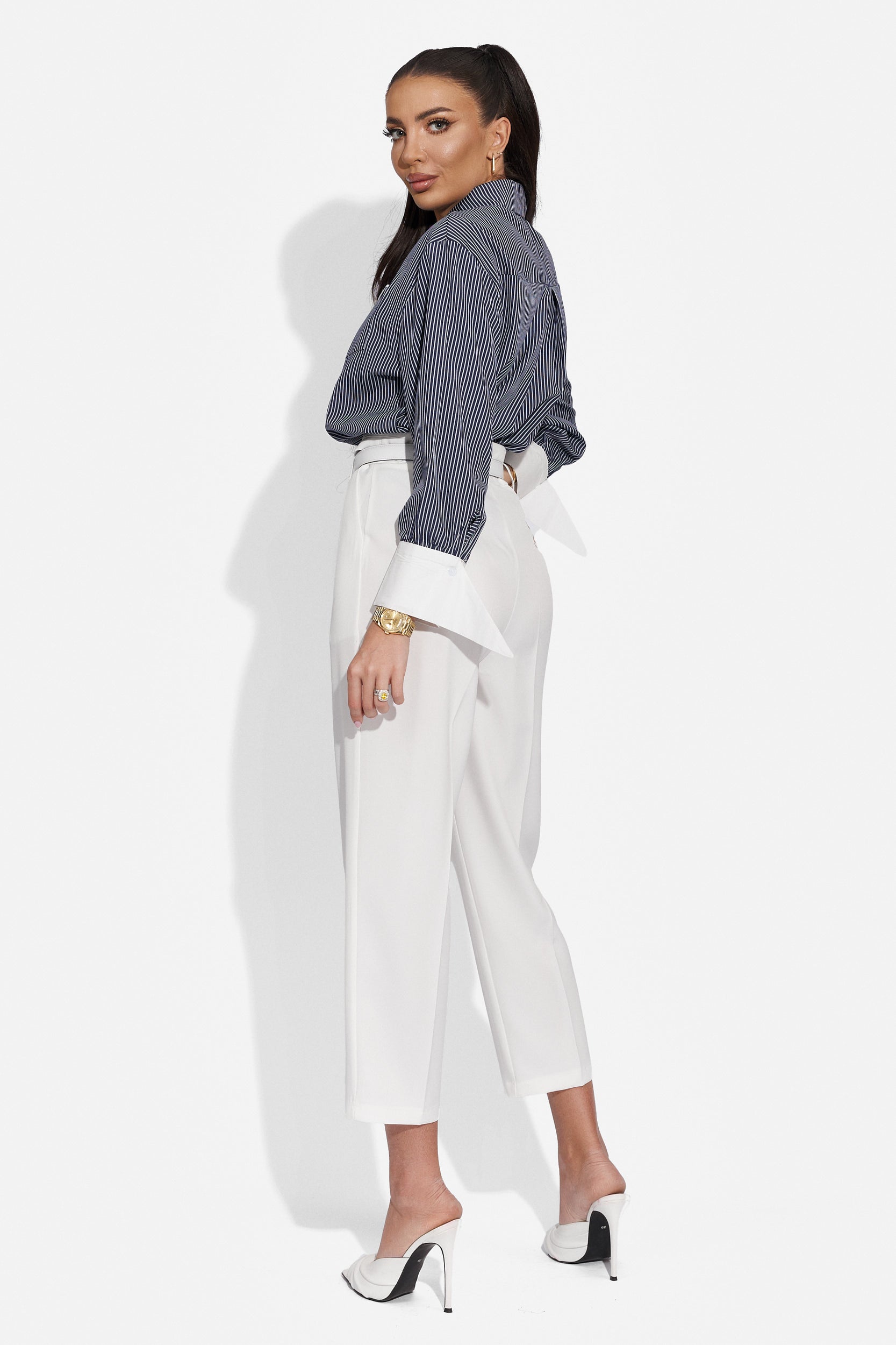 Pantaloni dama casual albi Gerardis Bogas