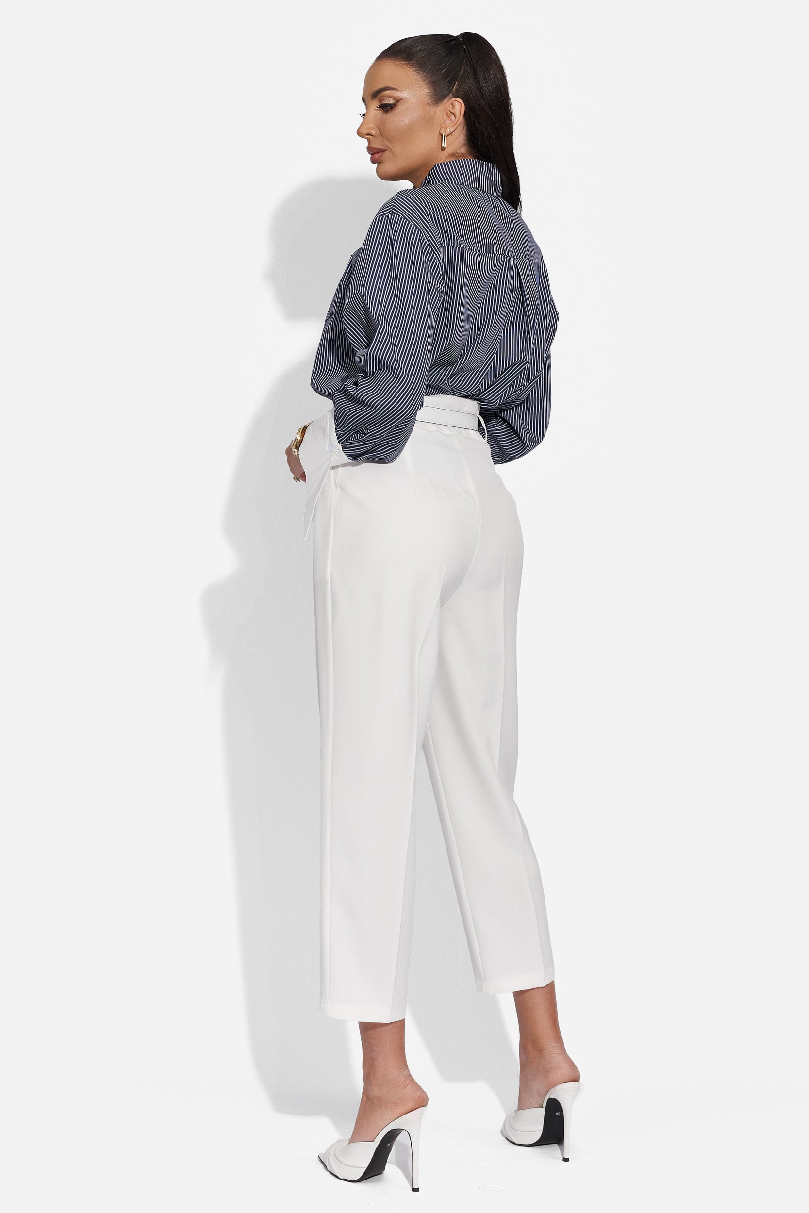 Pantaloni dama casual albi Gerardis Bogas