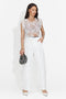 Pantaloni dama casual albi Horwed Bogas