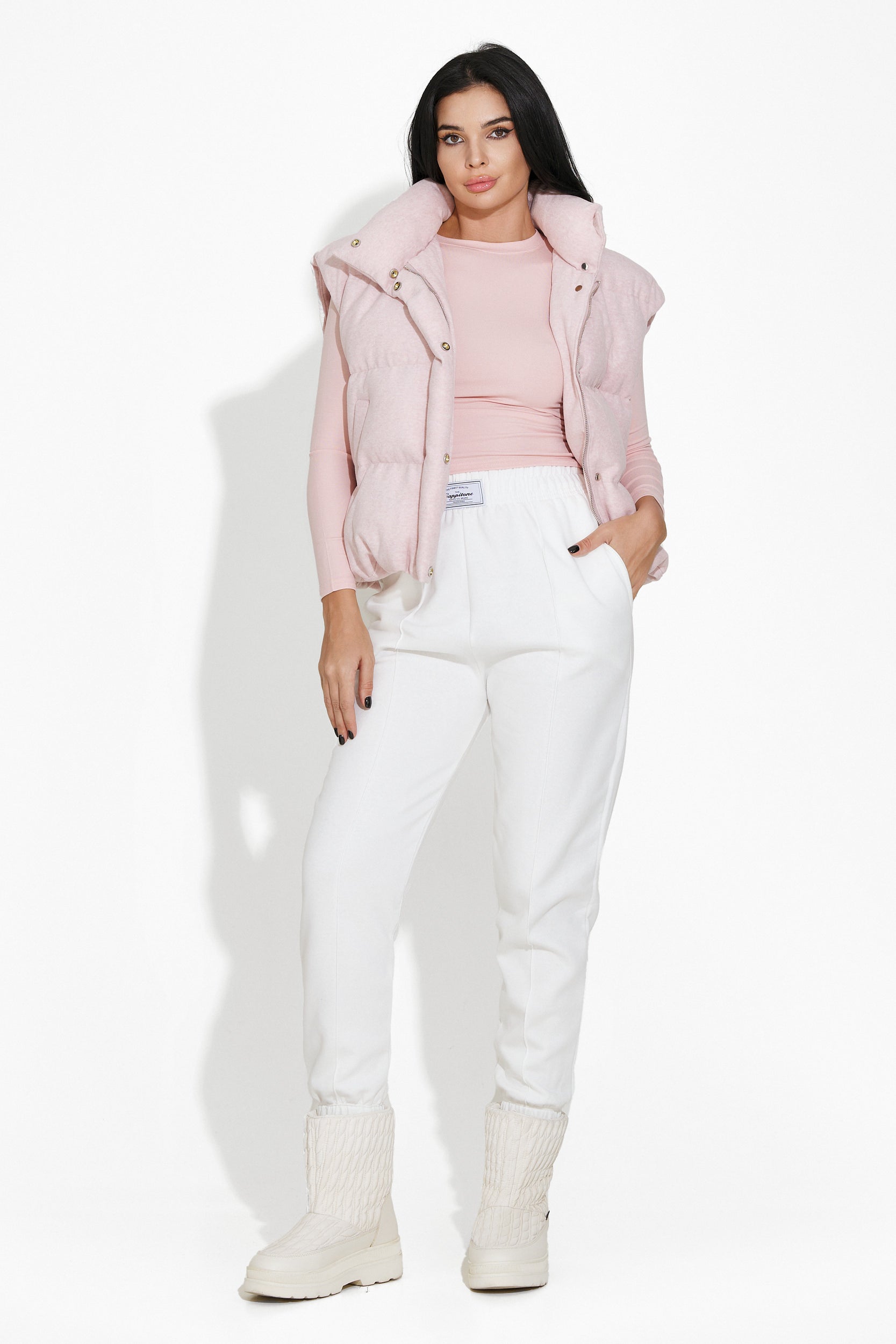 Pantaloni dama casual albi Zivina Bogas