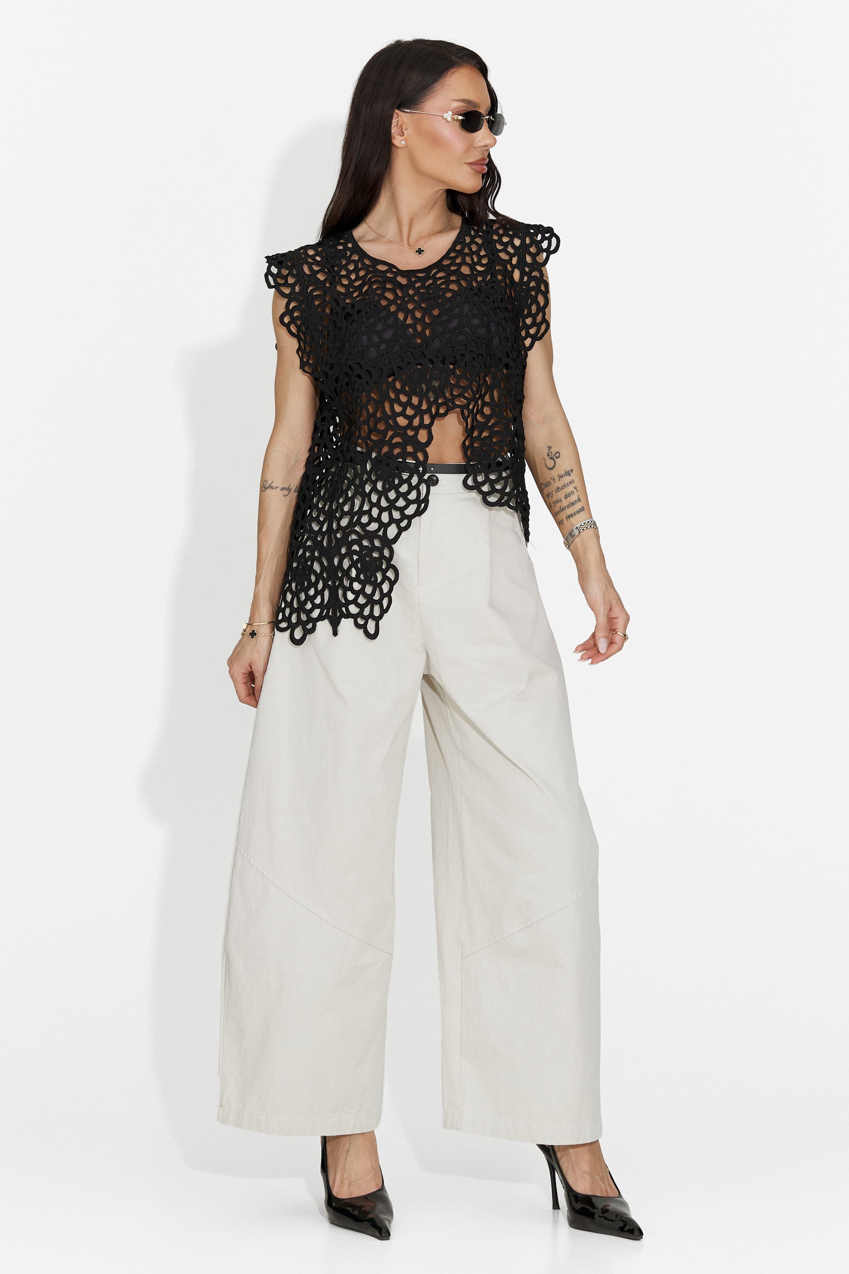 Pantaloni dama casual bej Horwed Bogas