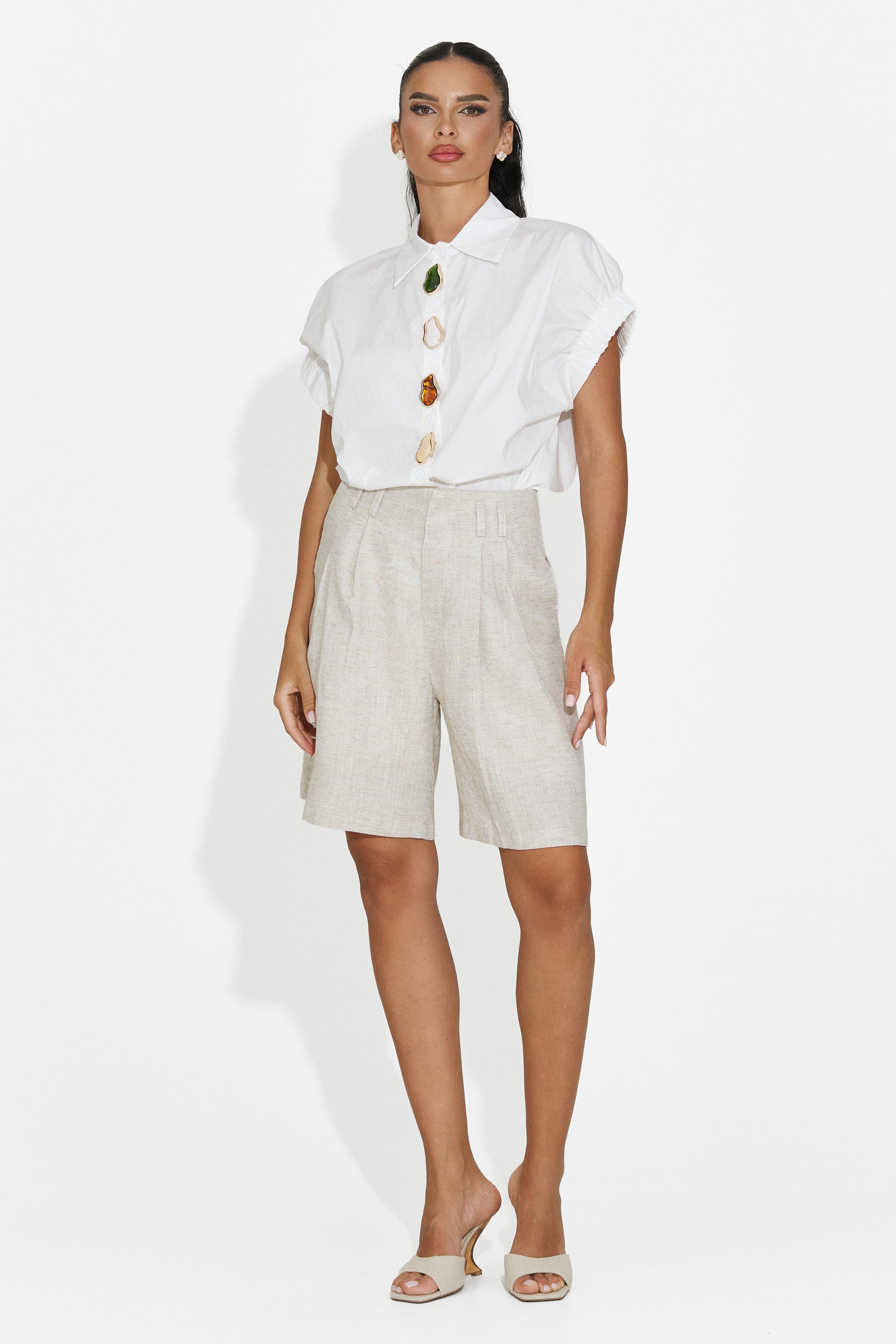 Pantaloni dama casual bej Ofelyna Bogas