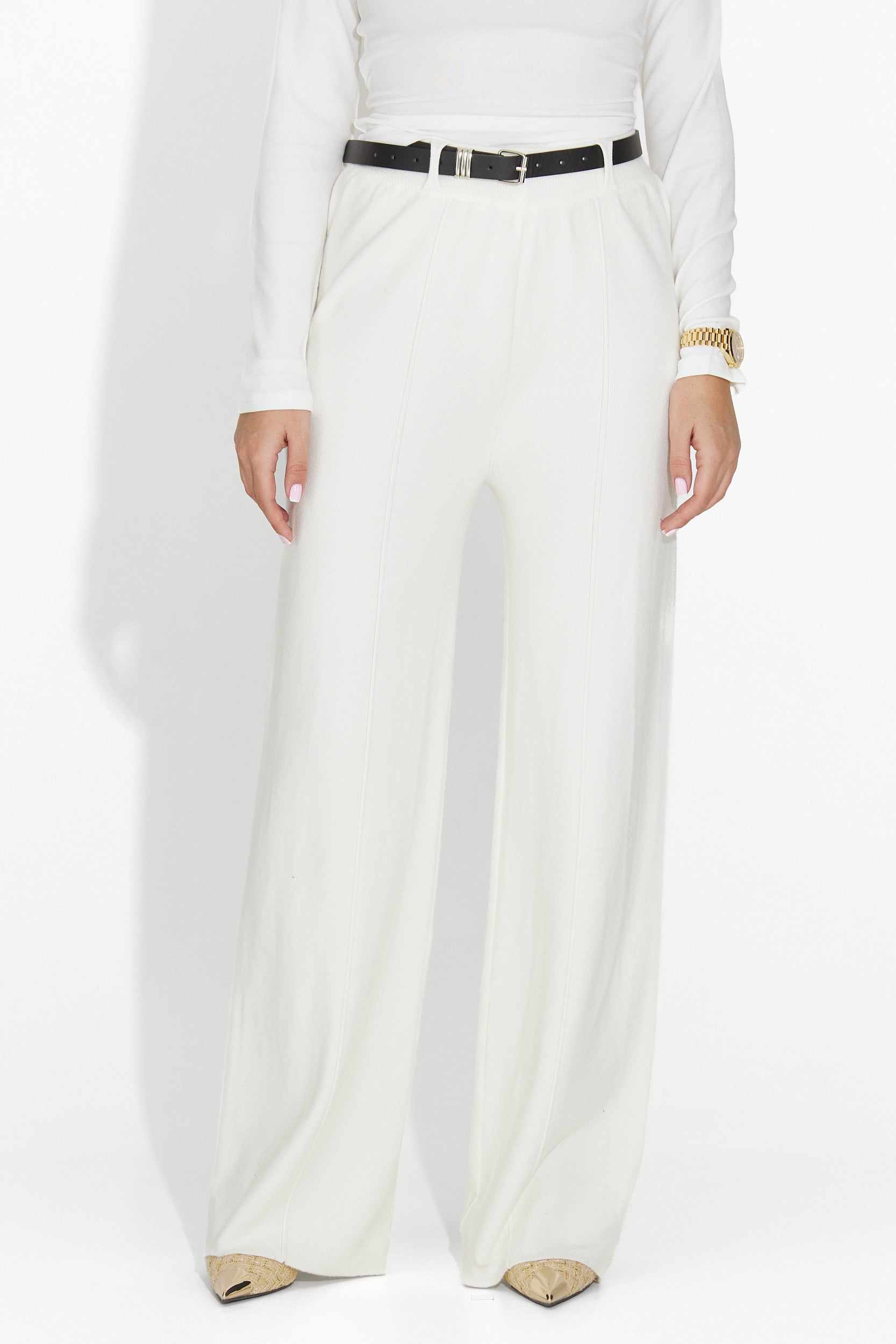 Pantaloni dama casual bej Pietrina Bogas