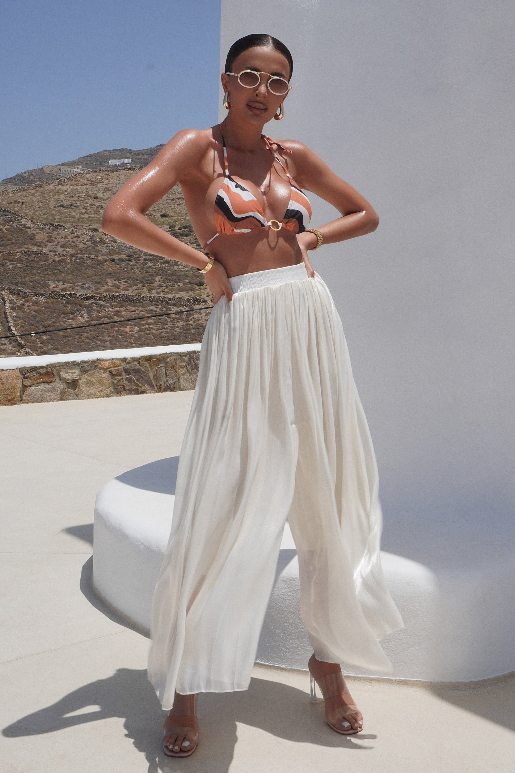 Pantaloni dama casual bej Trendyol Bogas