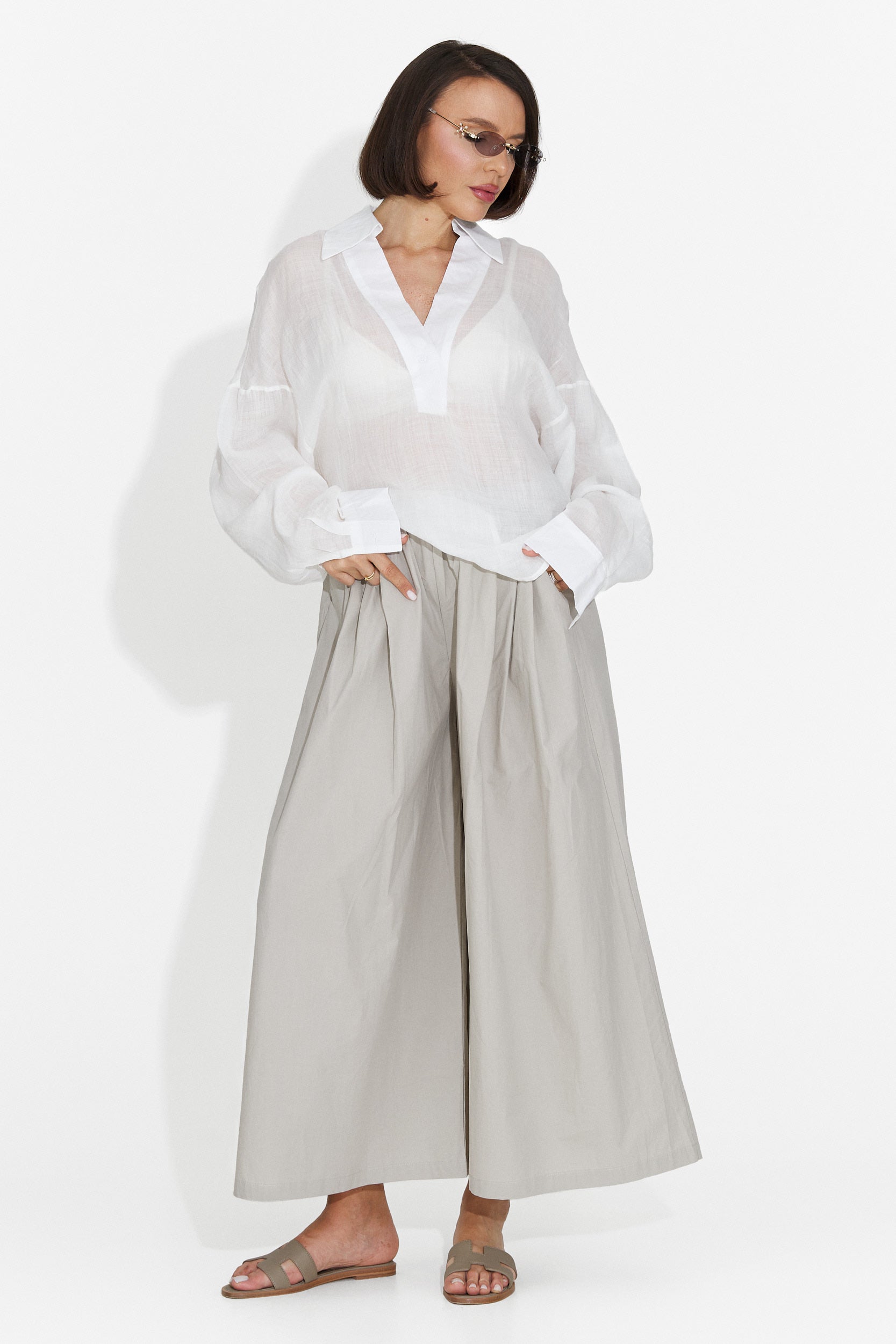 Pantaloni dama casual grej Bluebel Bogas