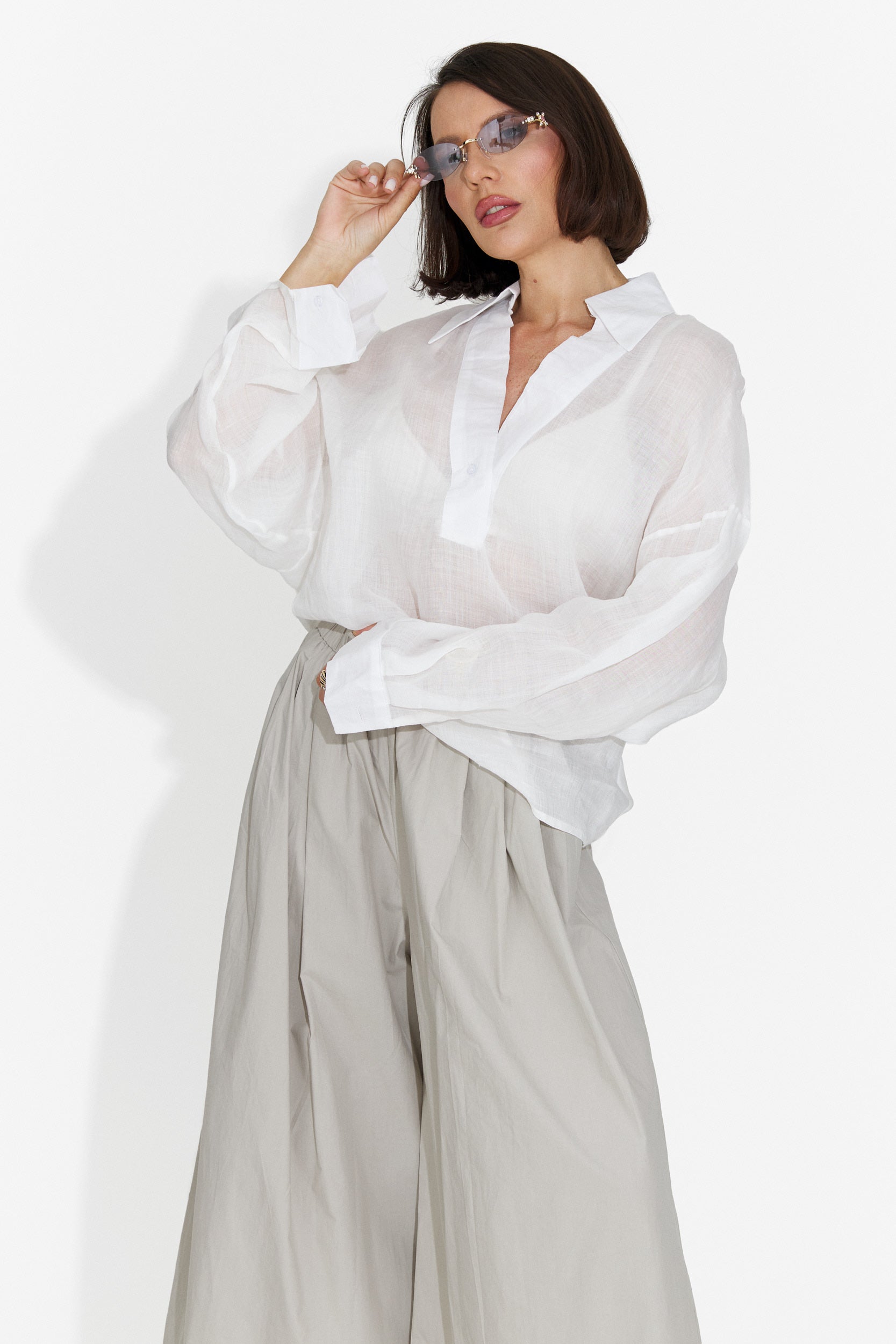 Pantaloni dama casual grej Bluebel Bogas