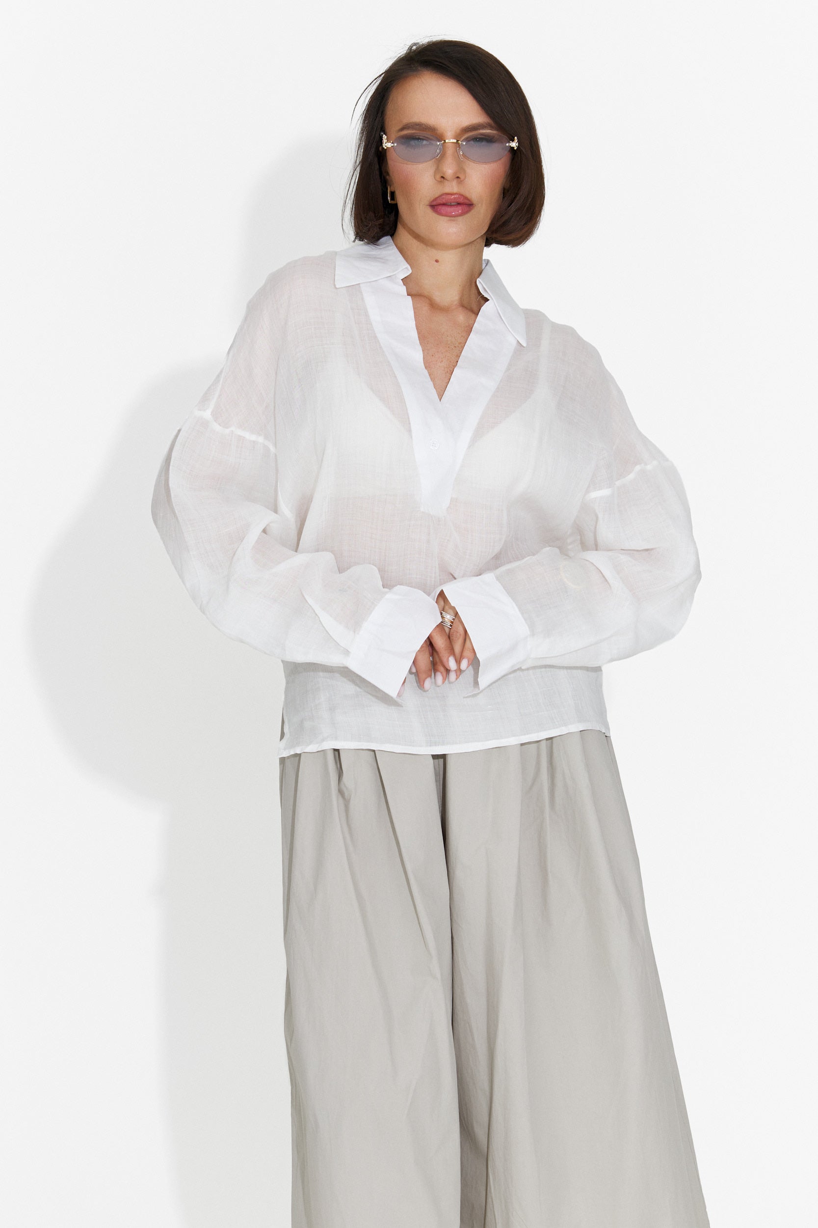 Pantaloni dama casual grej Bluebel Bogas