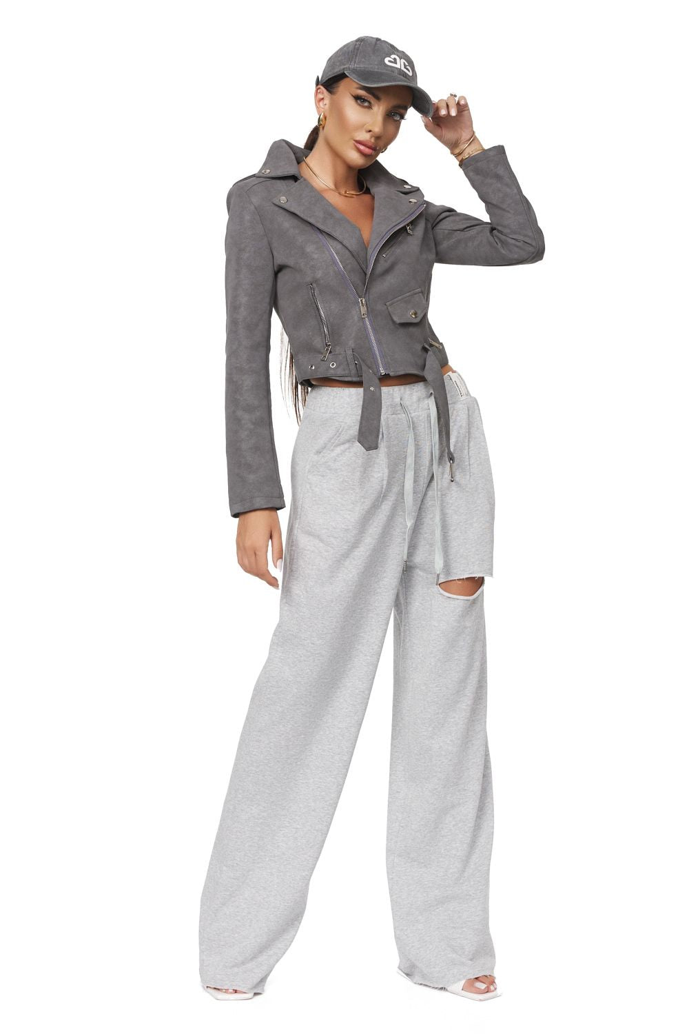 Pantaloni dama casual gri Cotesia Bogas