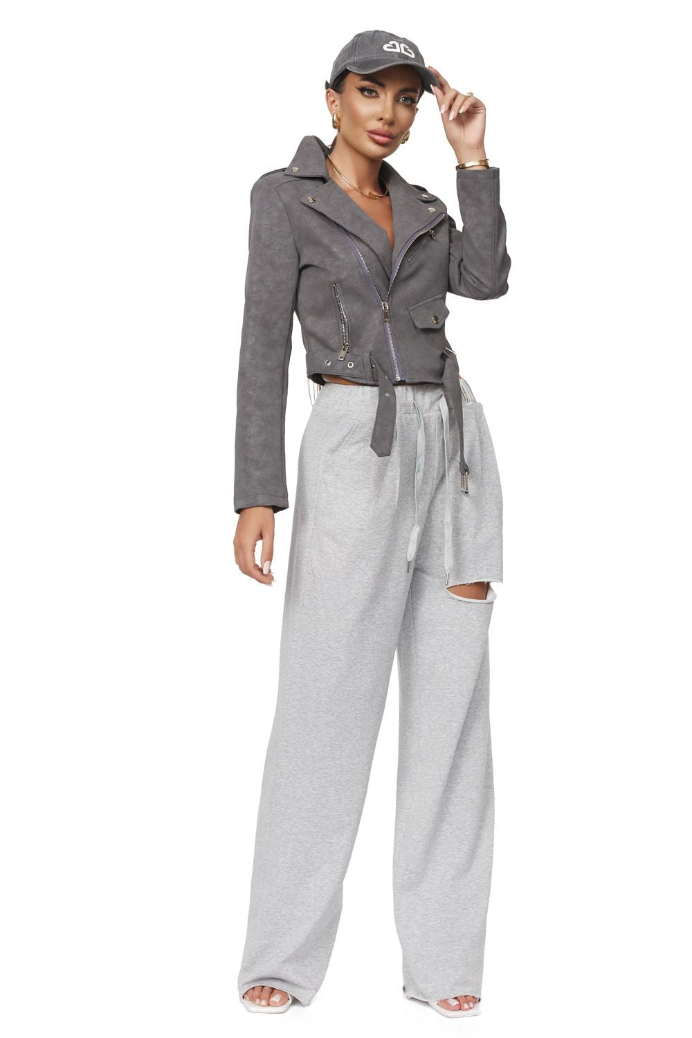 Pantaloni dama casual gri Cotesia Bogas