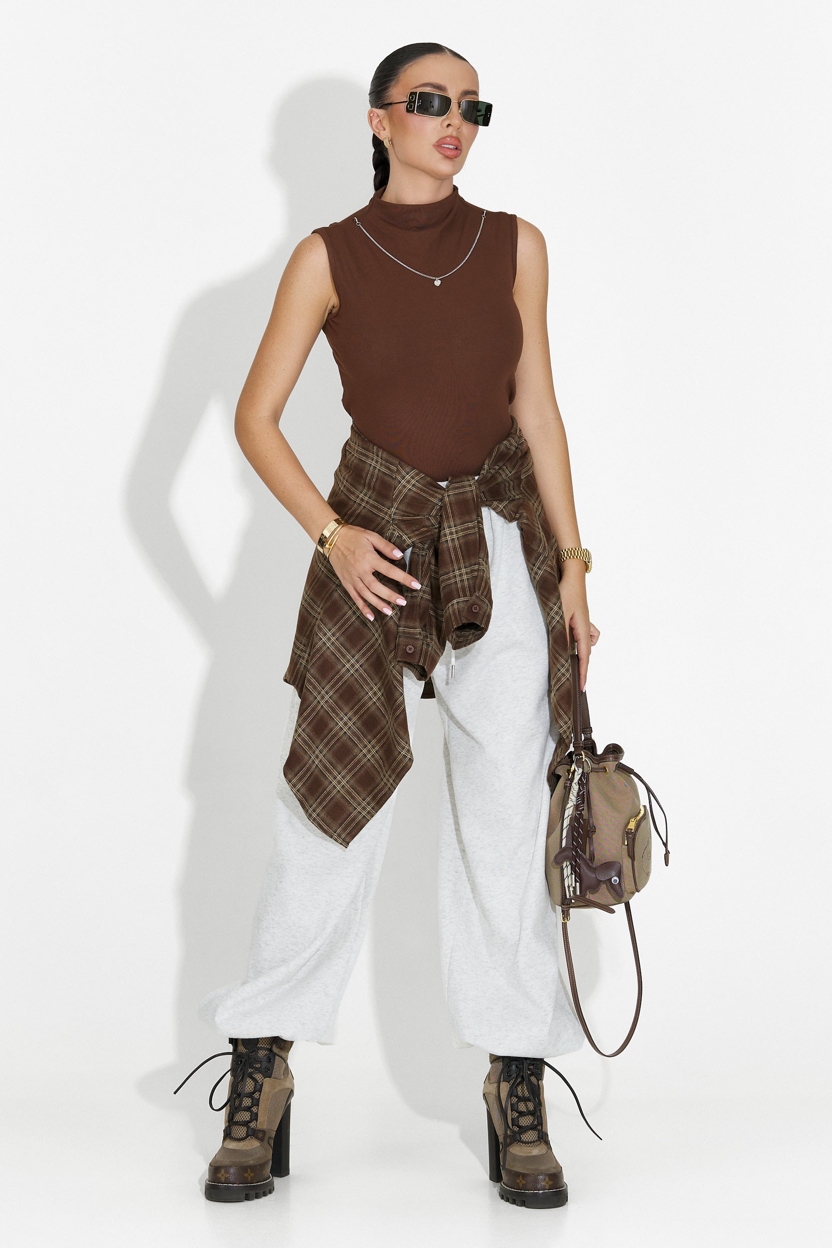 Pantaloni dama casual gri Isoria Bogas