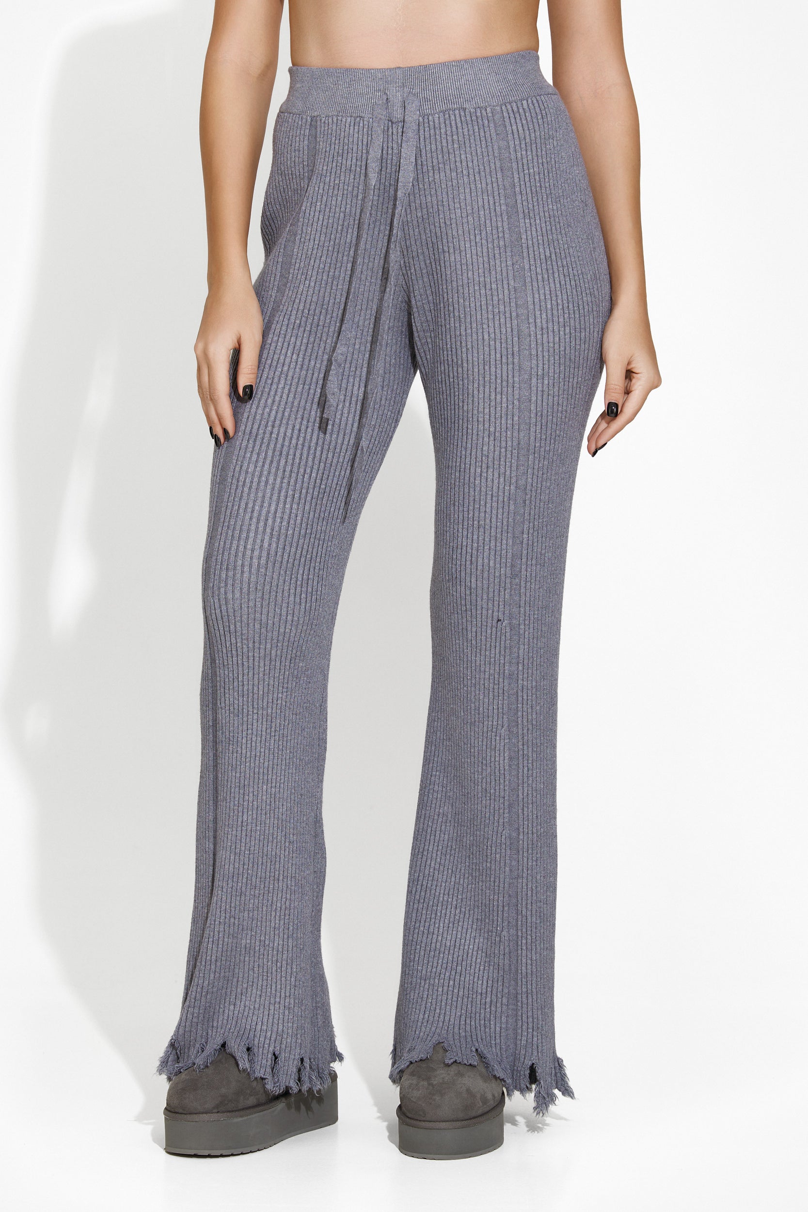 Pantaloni dama casual gri Lotie Bogas