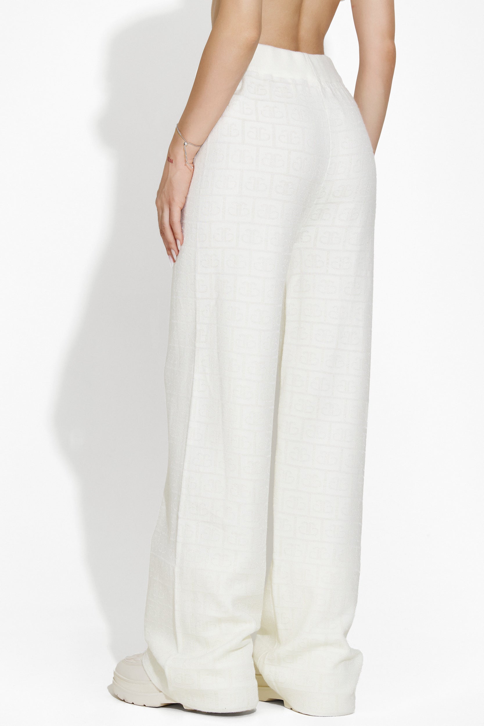 Pantaloni dama casual albi Tisya Bogas