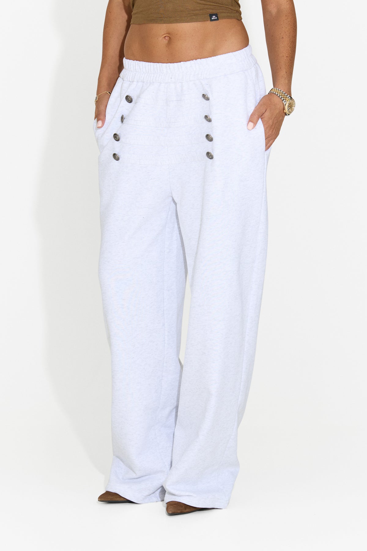 Pantaloni dama casual gri Velezoena Bogas