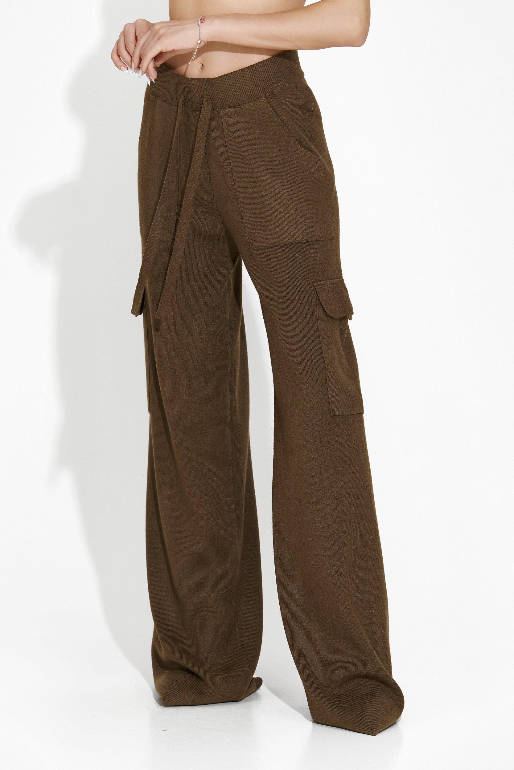 Pantaloni dama casual maro Asdena Bogas