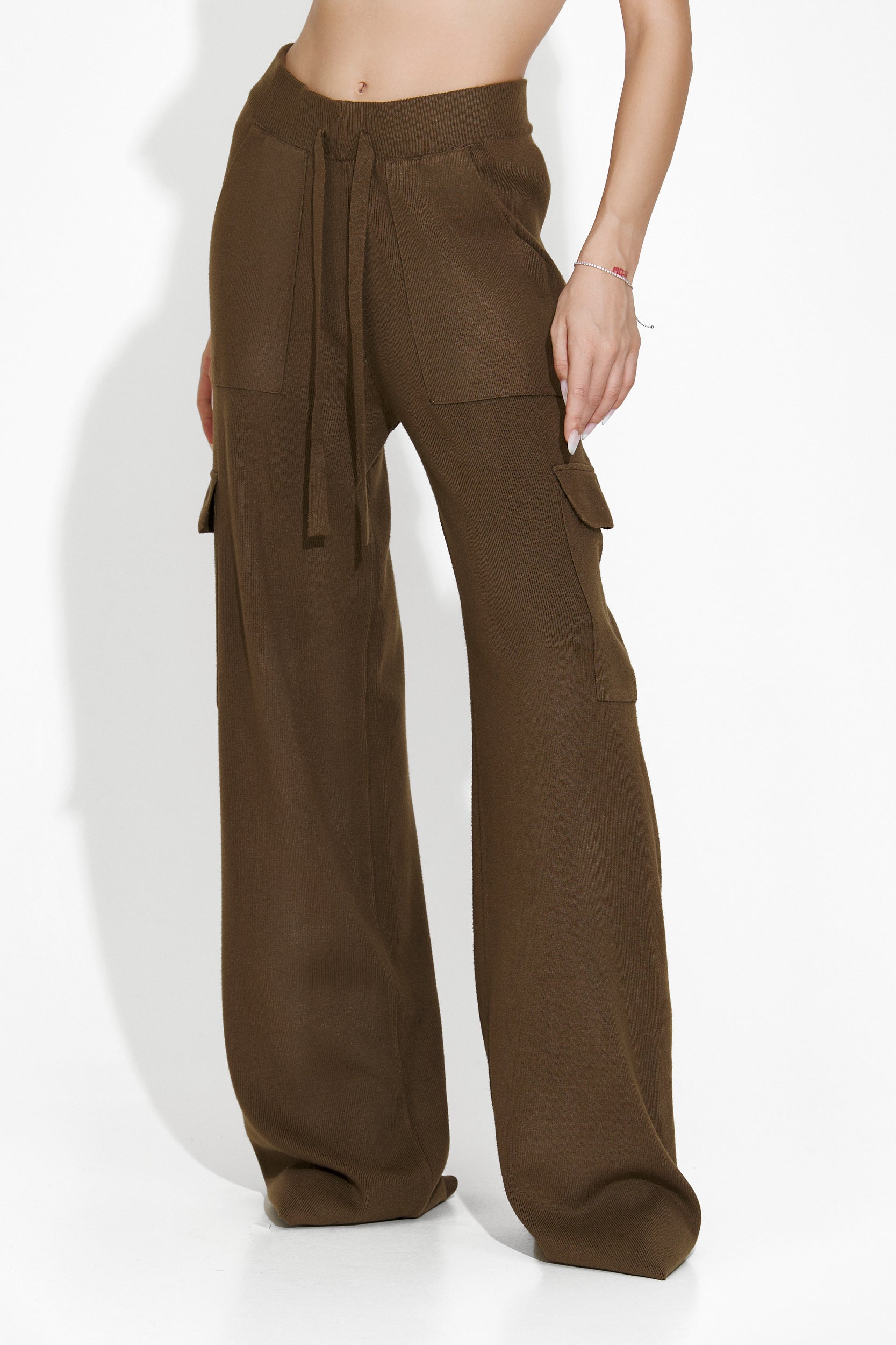 Pantaloni dama casual maro Asdena Bogas