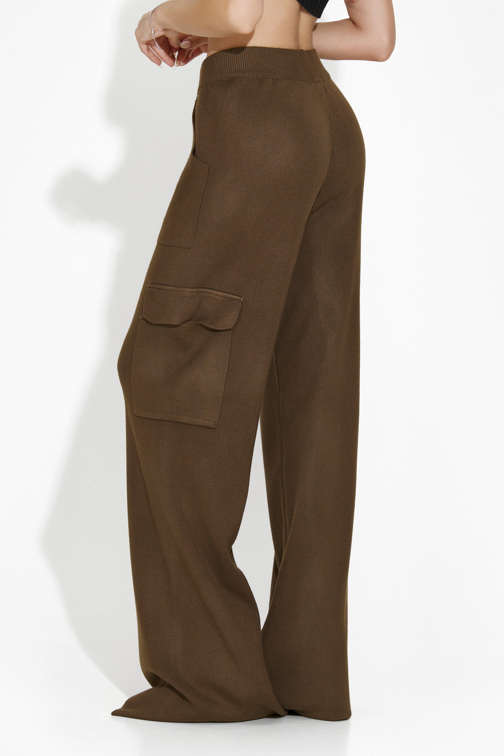 Pantaloni dama casual maro Asdena Bogas