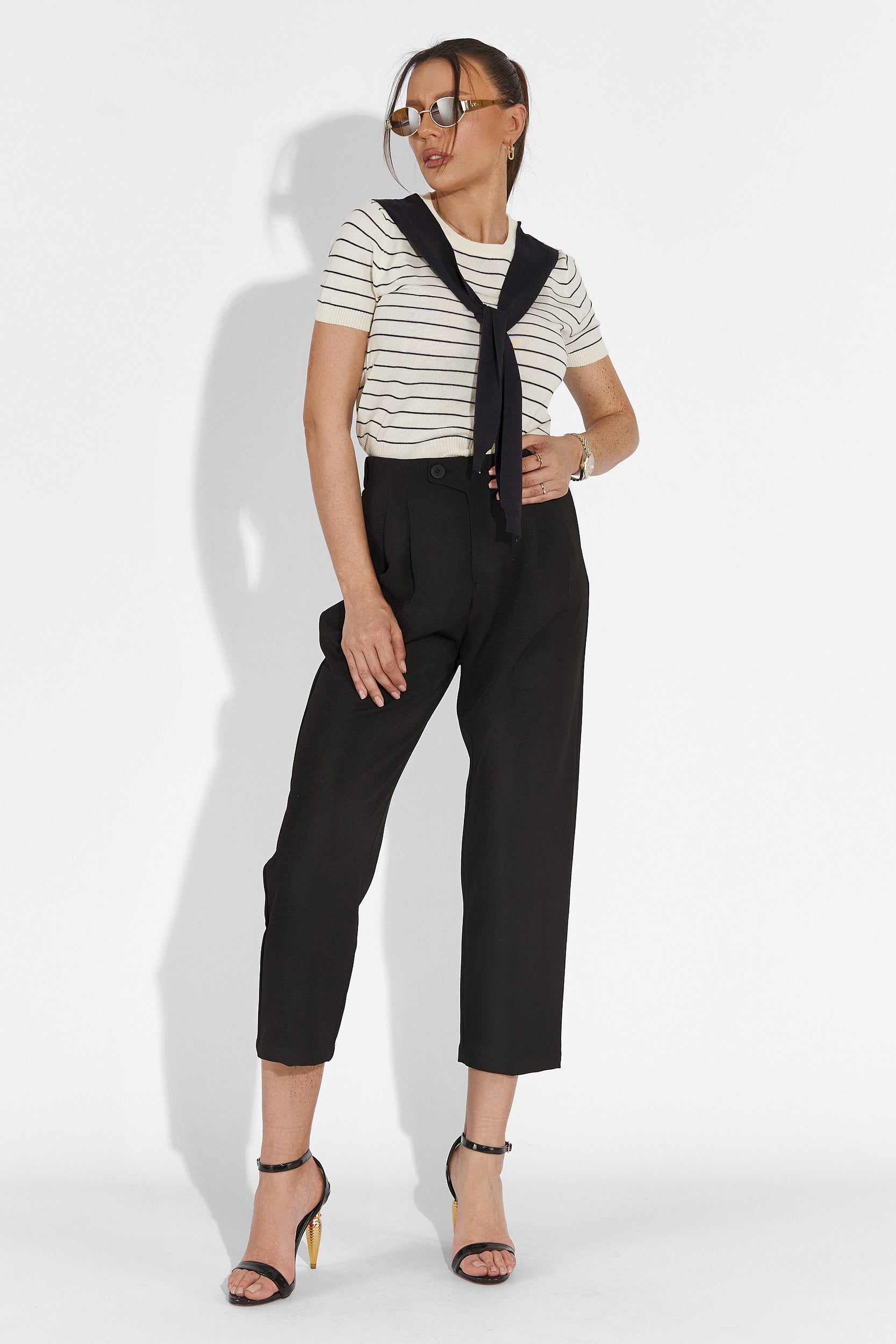 Pantaloni dama casual negri Alvaro Bogas