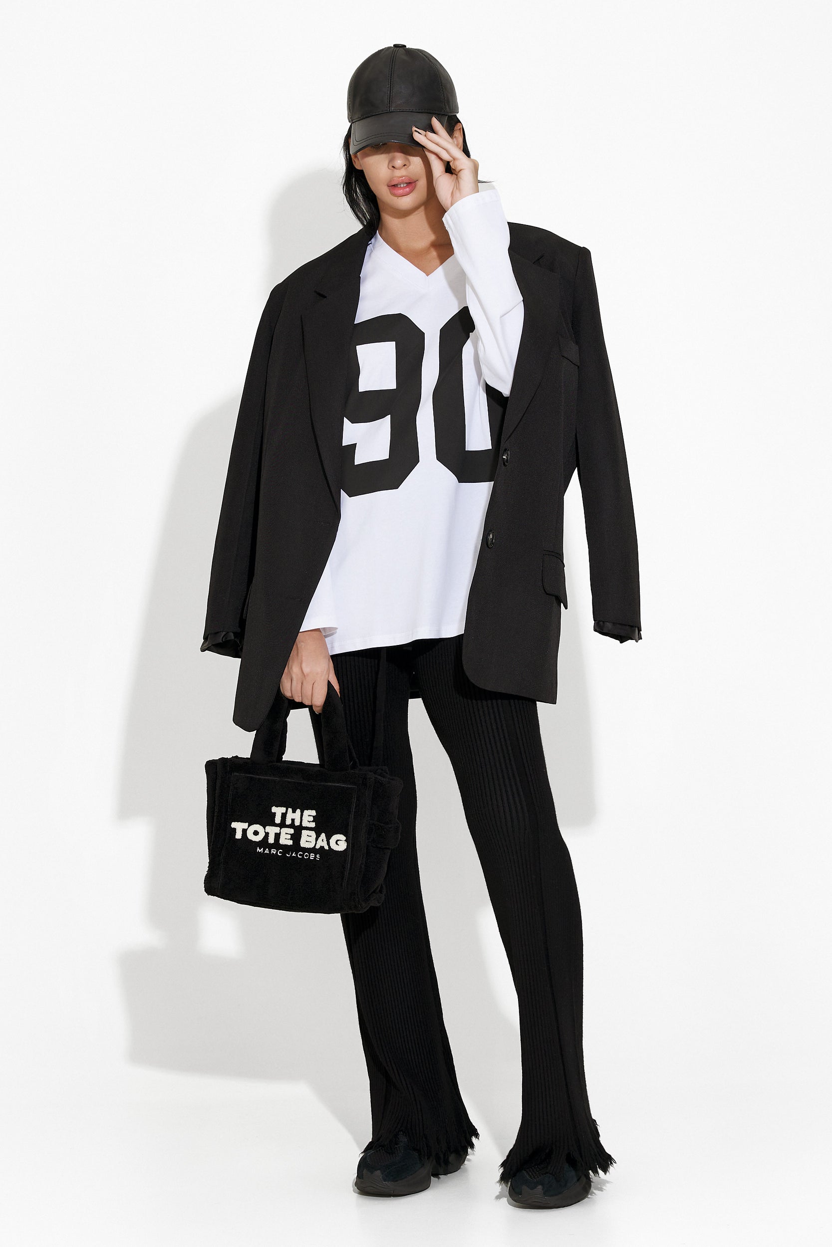 Pantaloni dama casual negri Lotie Bogas