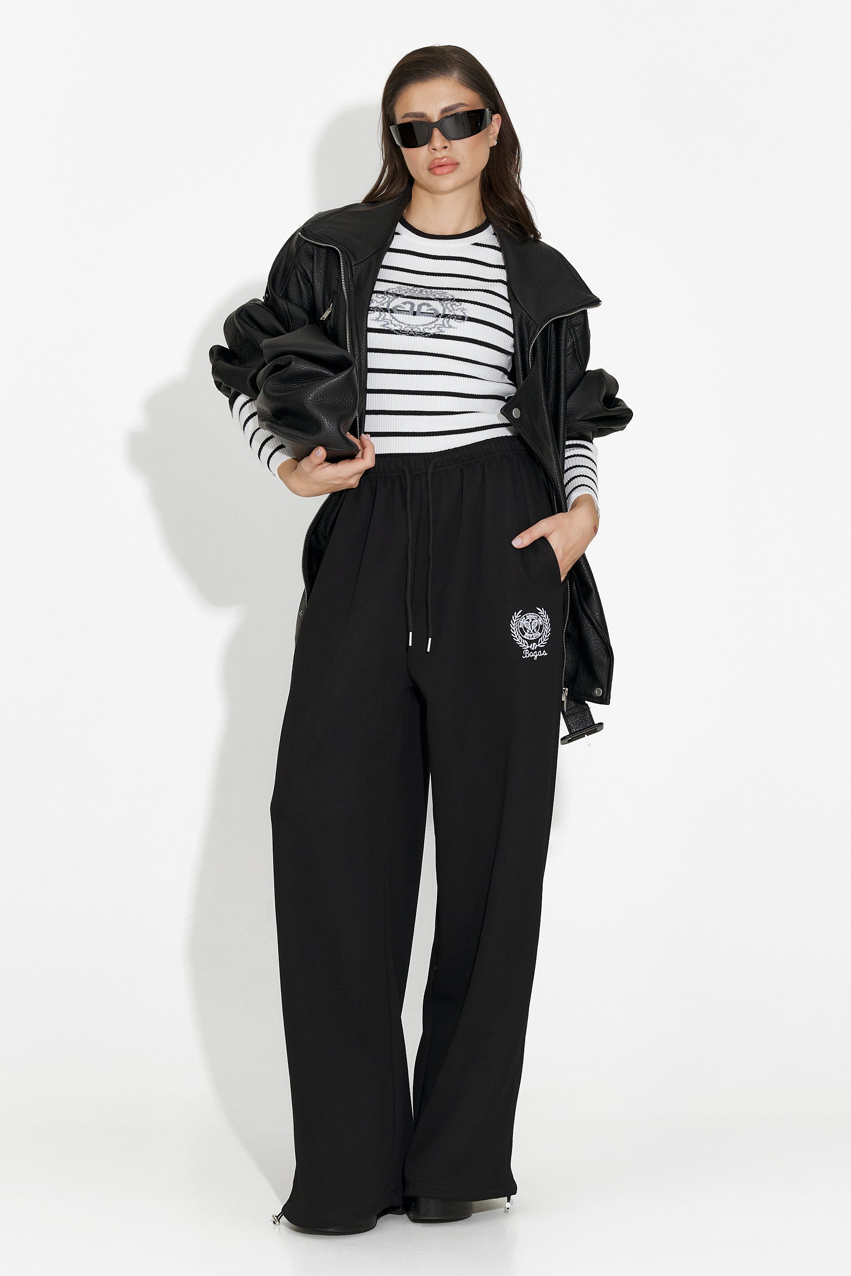 Pantaloni dama casual negri Novirene Bogas