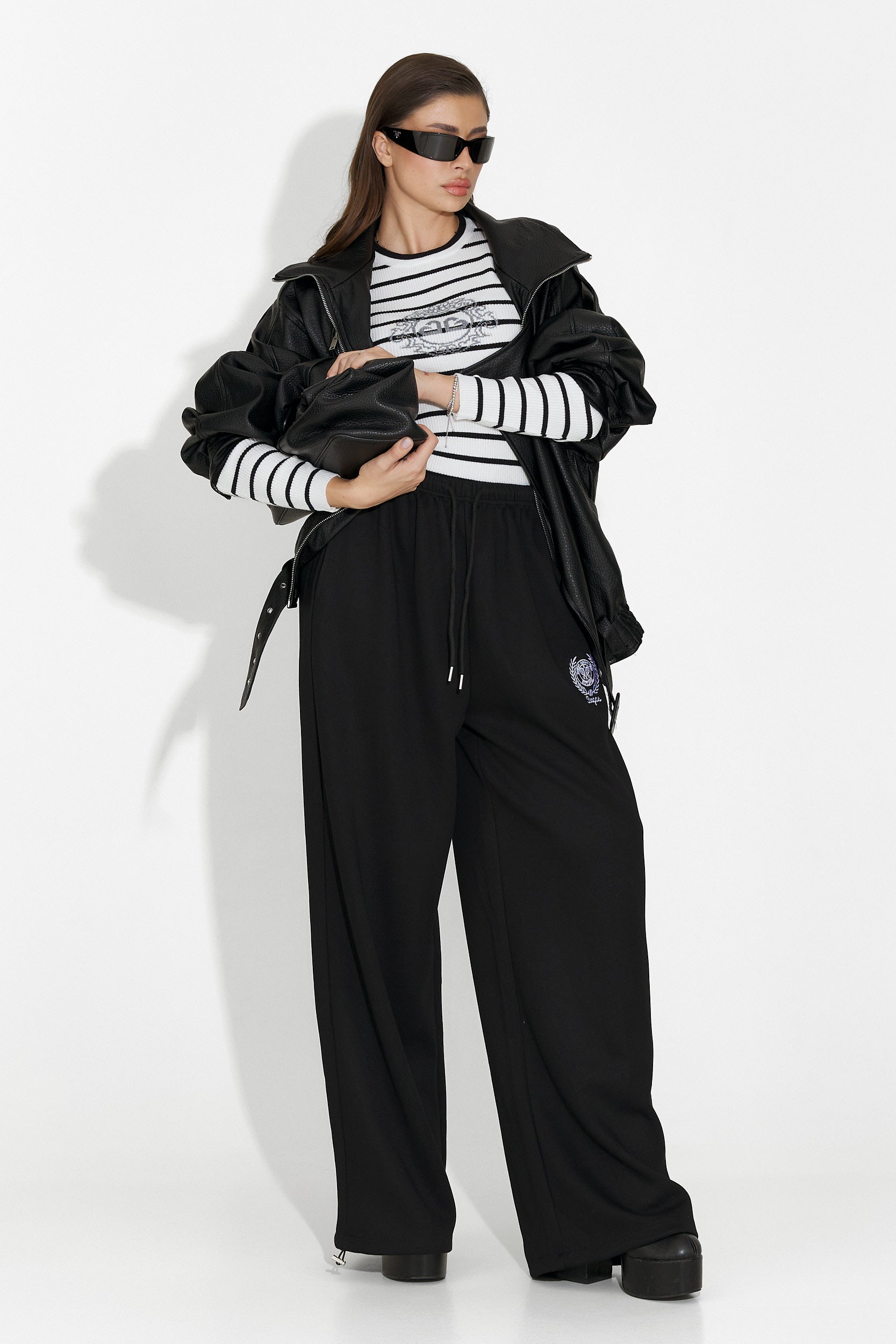 Pantaloni dama casual negri Novirene Bogas