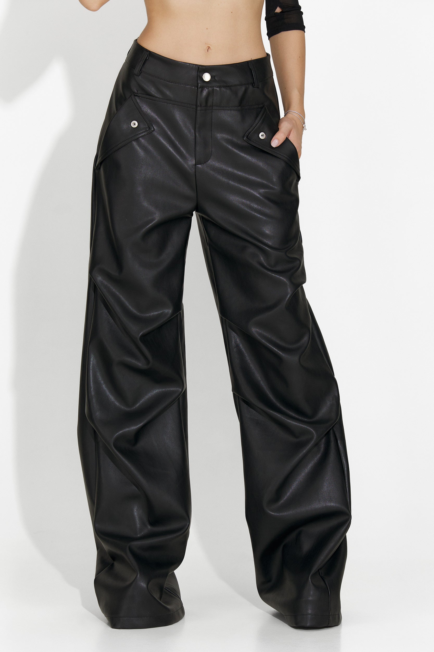 Pantaloni dama casual negri Savelis Bogas