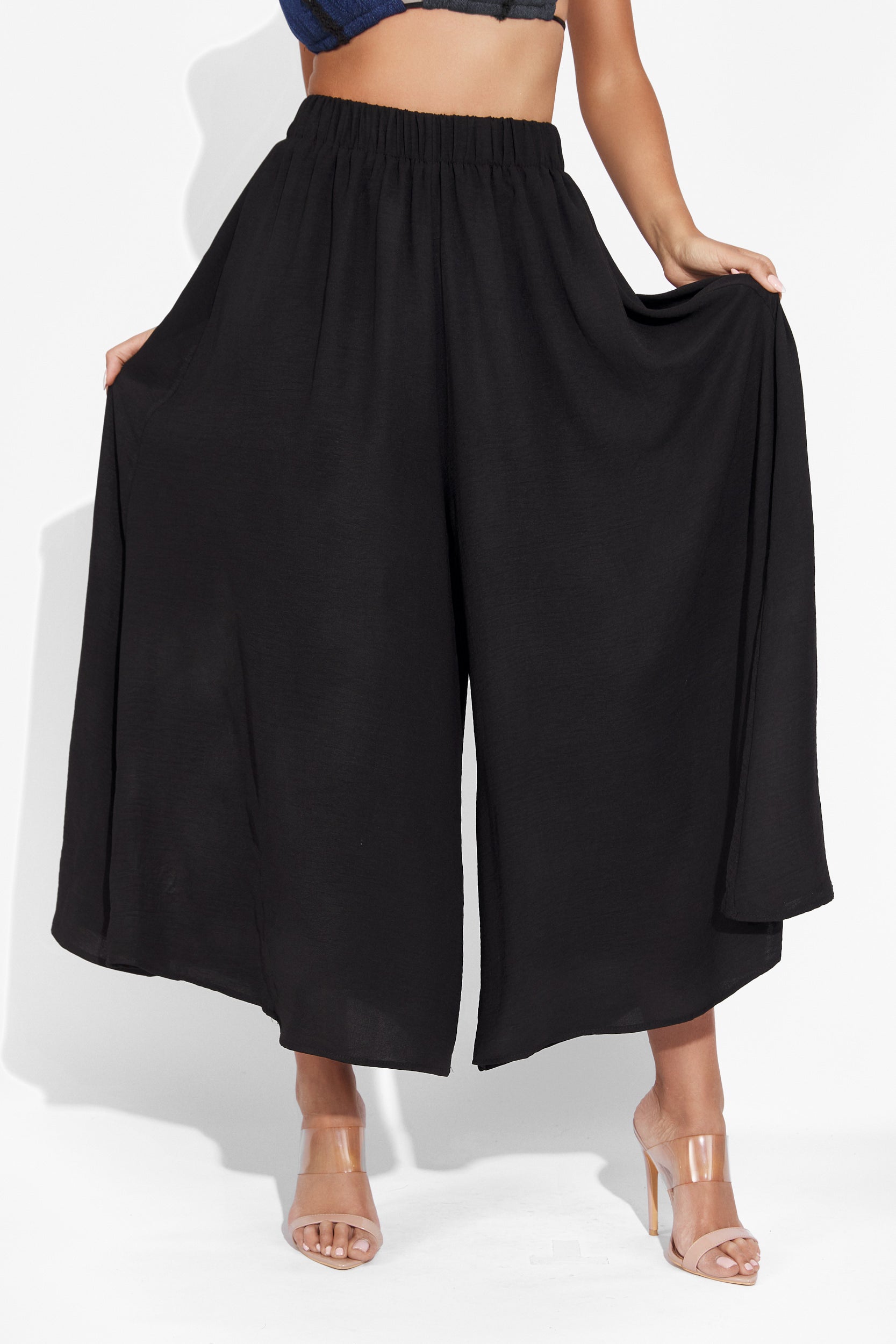 Pantaloni dama casual negri Stacie Bogas