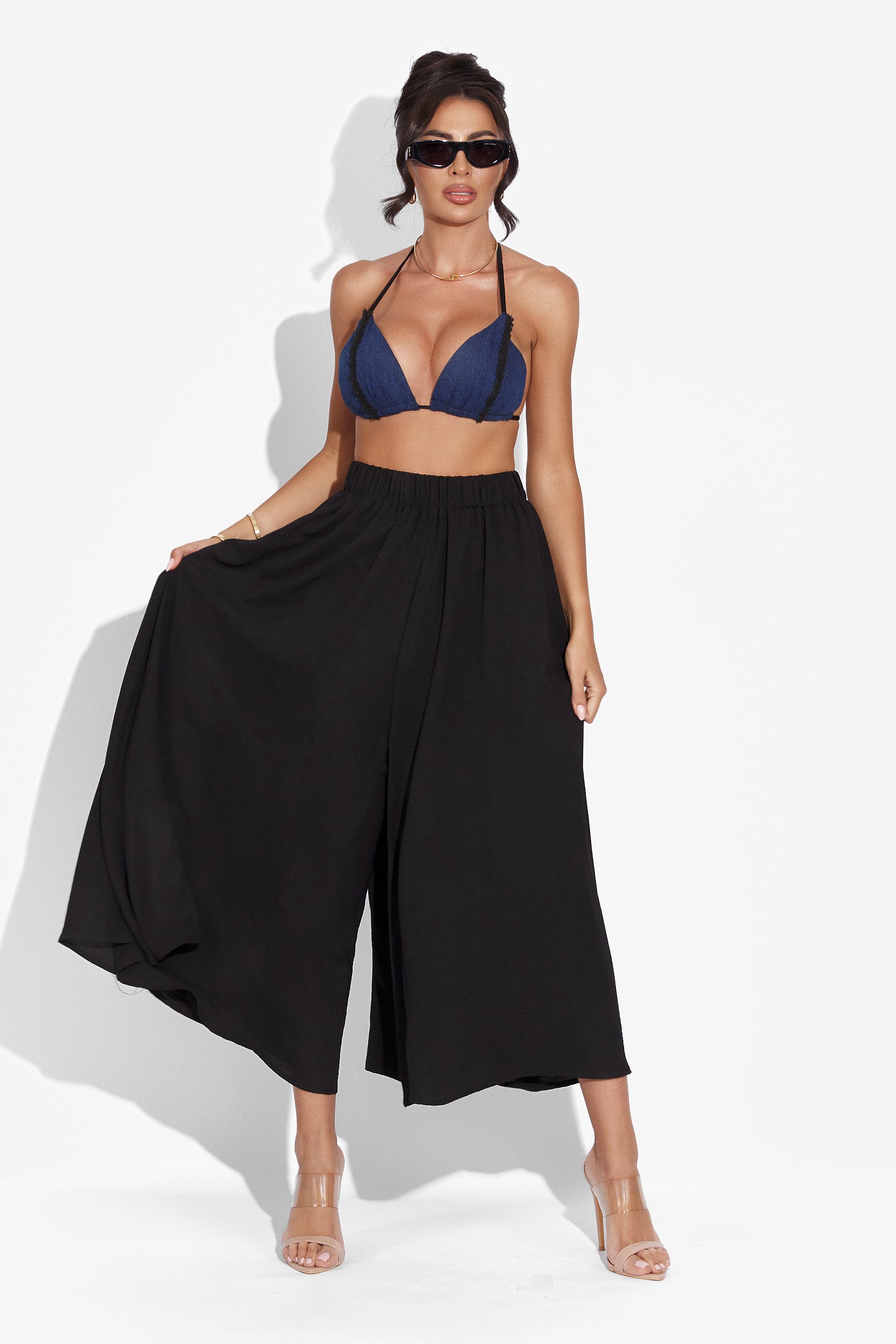 Pantaloni dama casual negri Stacie Bogas