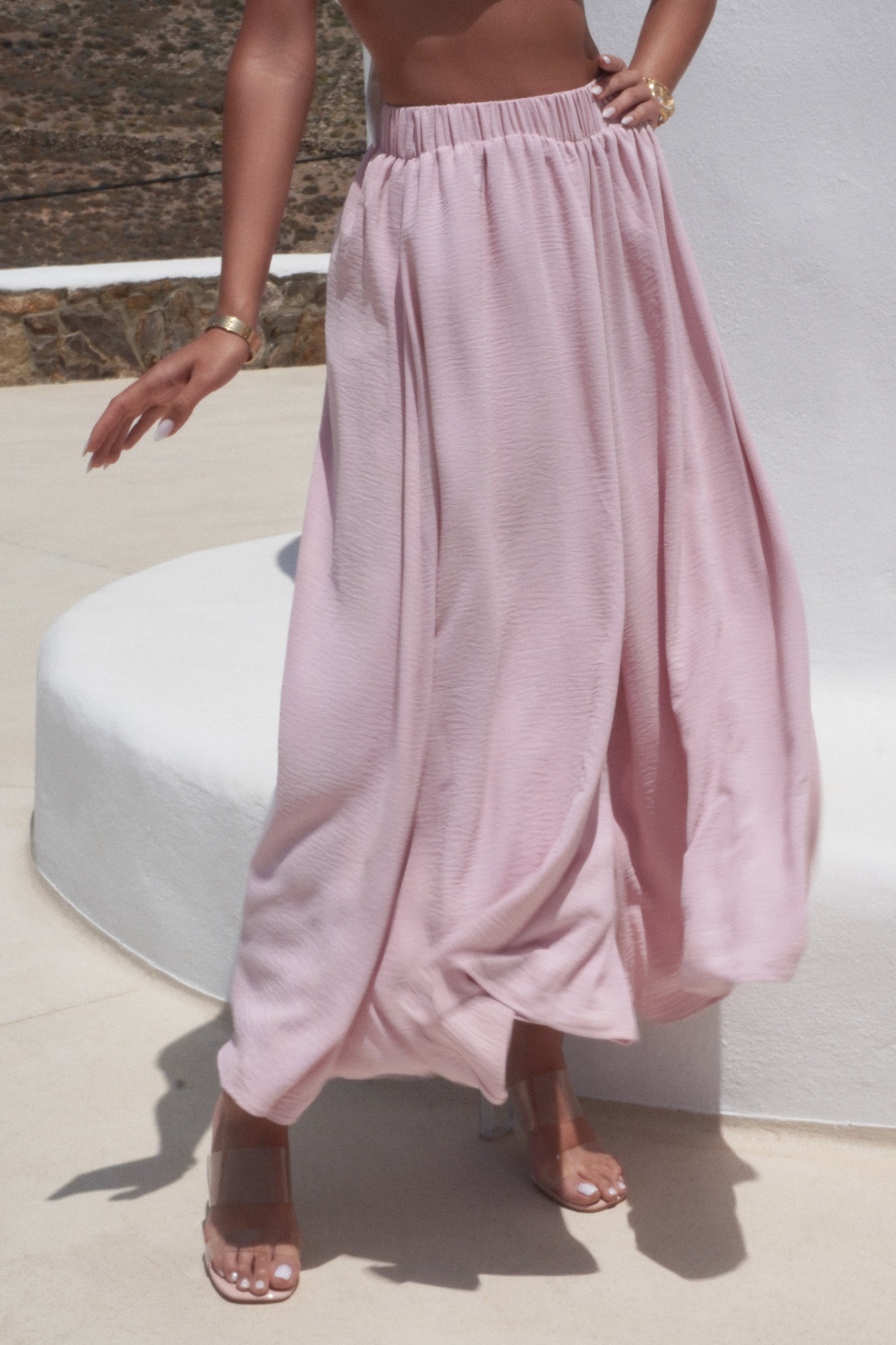 Pantaloni dama casual roz Stacie Bogas