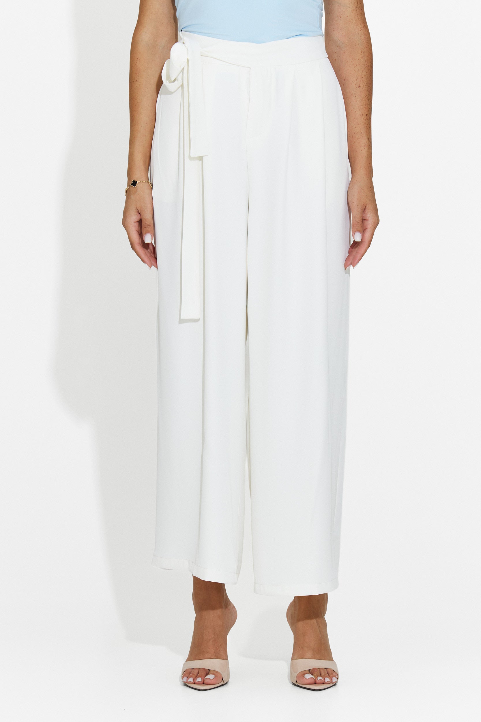 Pantaloni dama eleganti albi Lioria Bogas