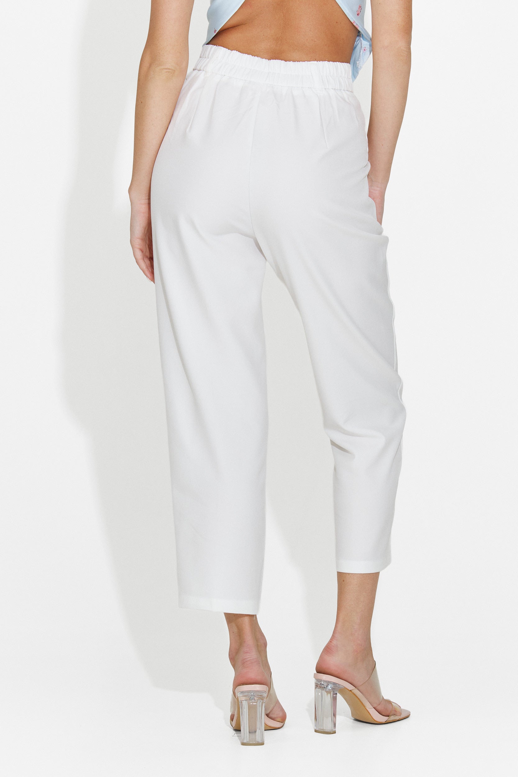 Pantaloni dama eleganti albi Sereia Bogas