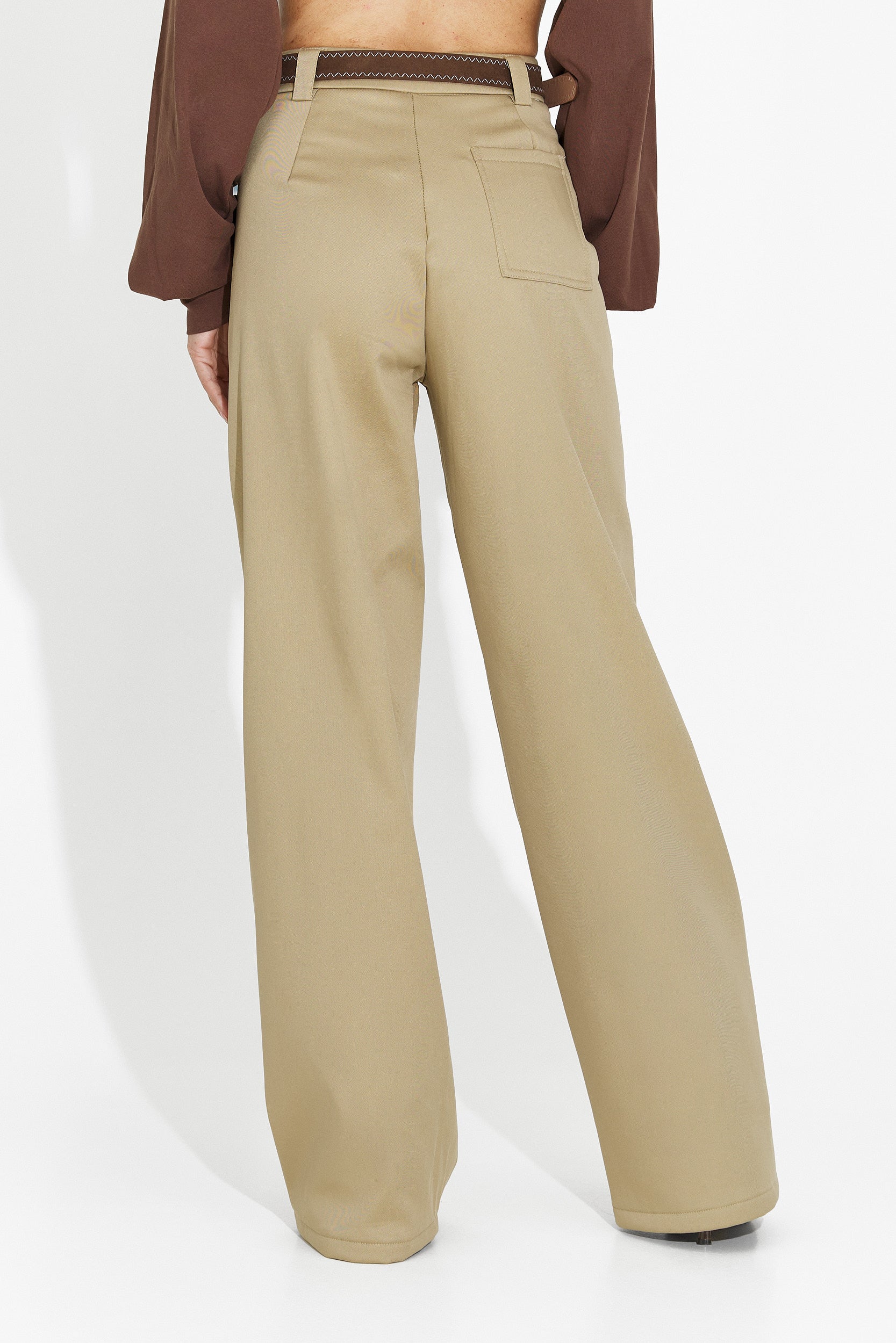 Elegant beige women's pants Avilina Bogas