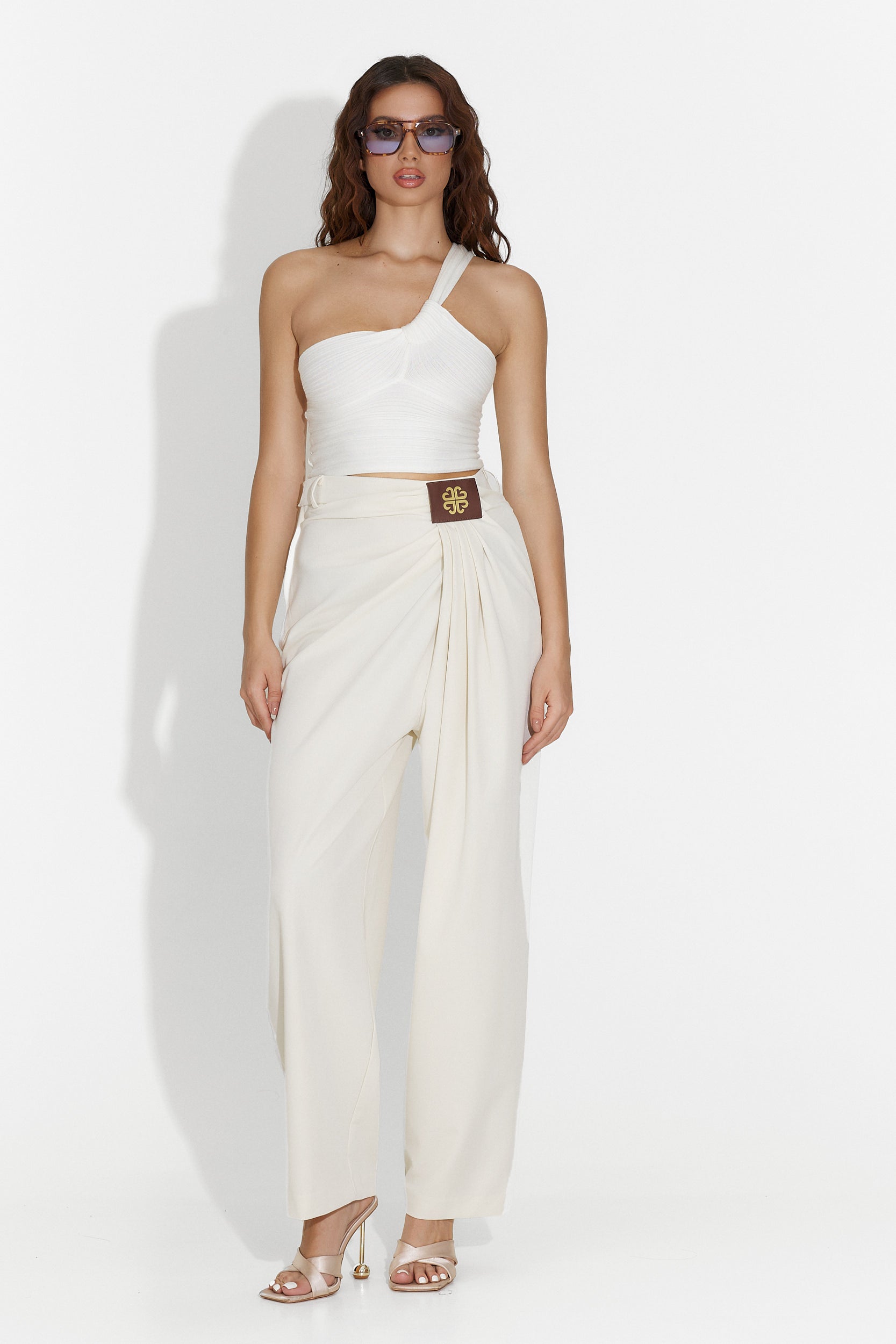 Elegant beige women's pants Kily Bogas