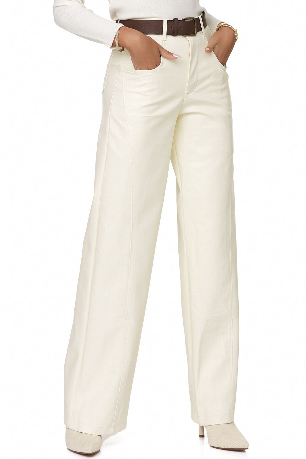 Refes Bogas beige elegant ladies trousers