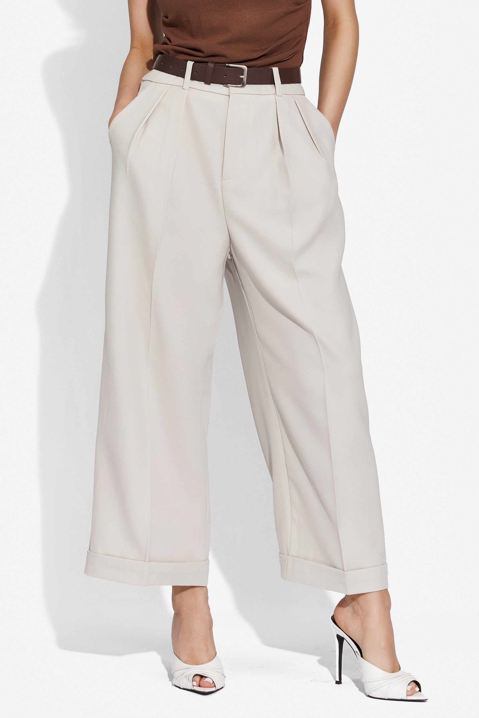 Pantaloni dama eleganti gri Apelas Bogas