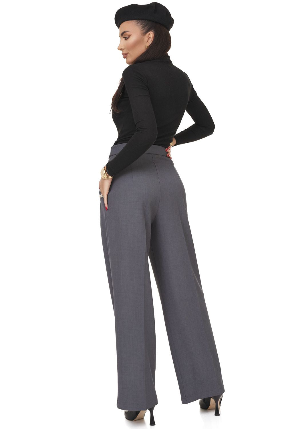 Pantaloni dama eleganti gri Mety Bogas