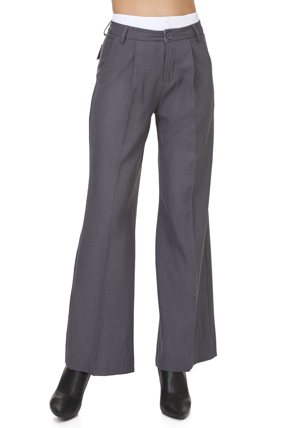 Pantaloni dama eleganti gri Midela Bogas