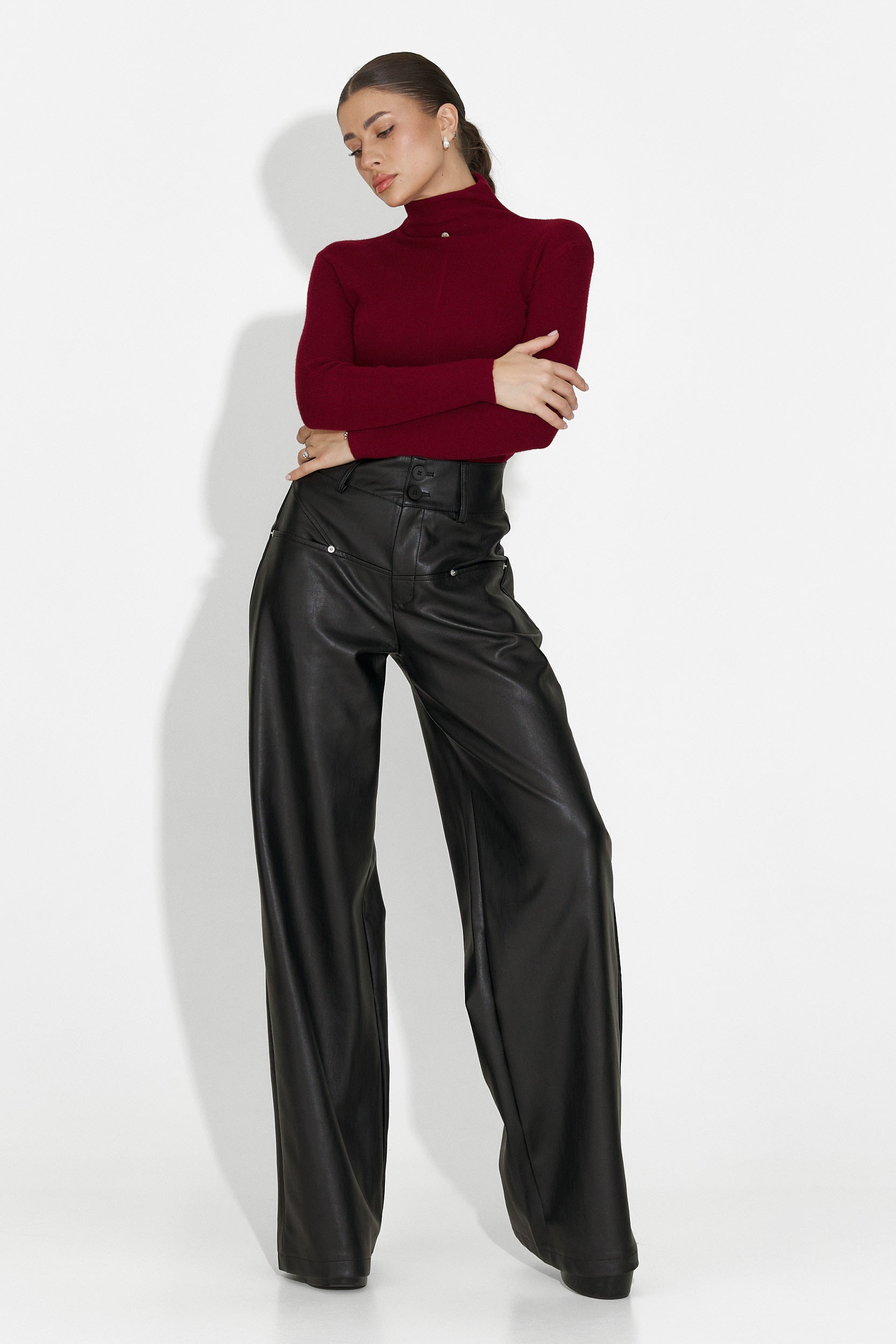 Pantaloni dama eleganti negri Clorina Bogas